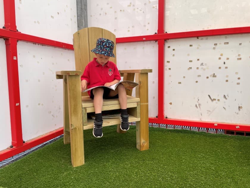 Children can use the chair as part of their quiet time space
