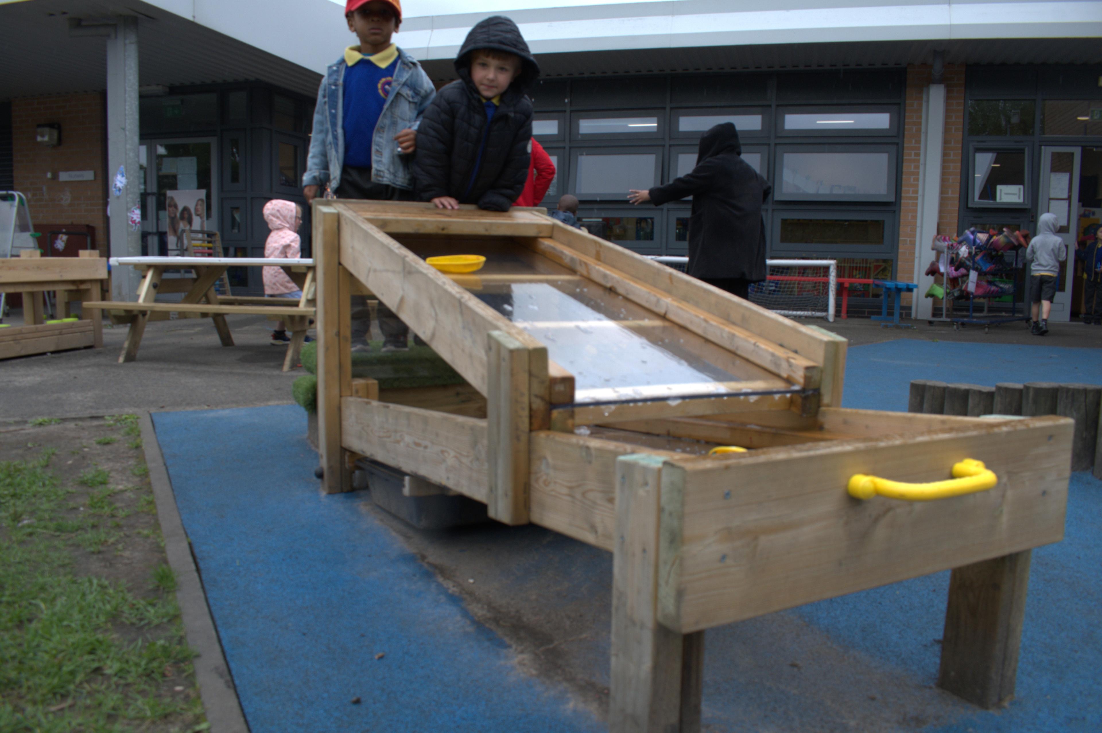 flow table for outdoor messy play equipment 