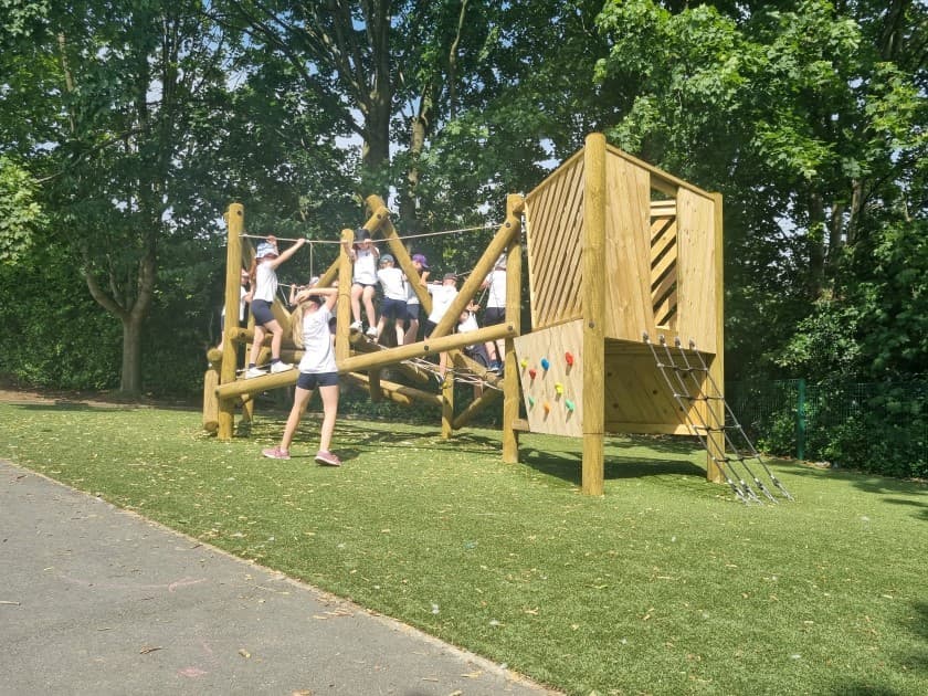 The climbing net and wall looks amazing in the play zone