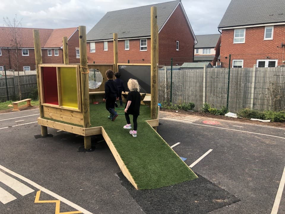 an imagination station ramp with artificial grass
