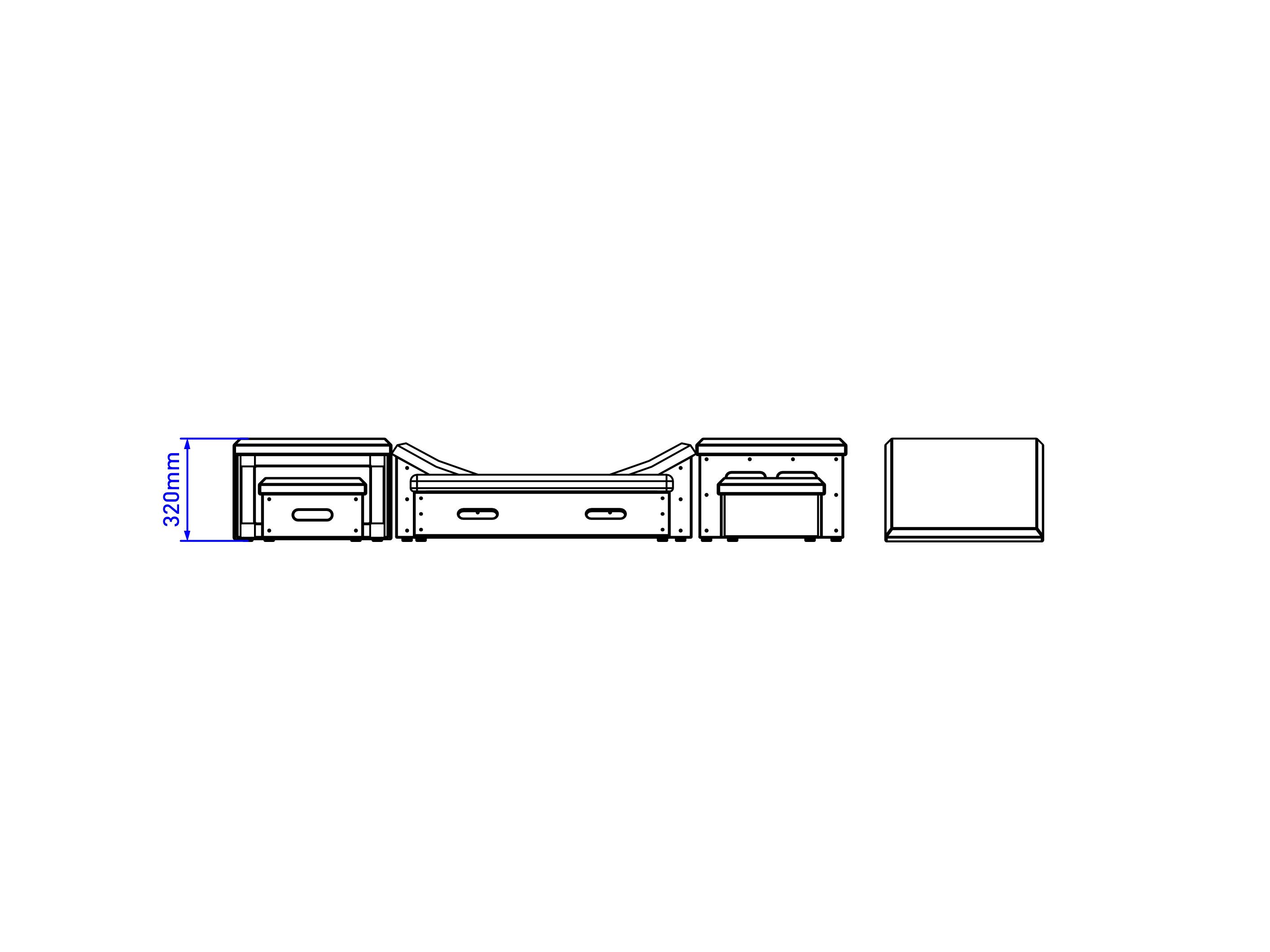 A 2D line drawing that shows the measurements of the different types of Get Set Go blocks.