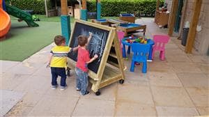 Easel on wheels for primary schools 