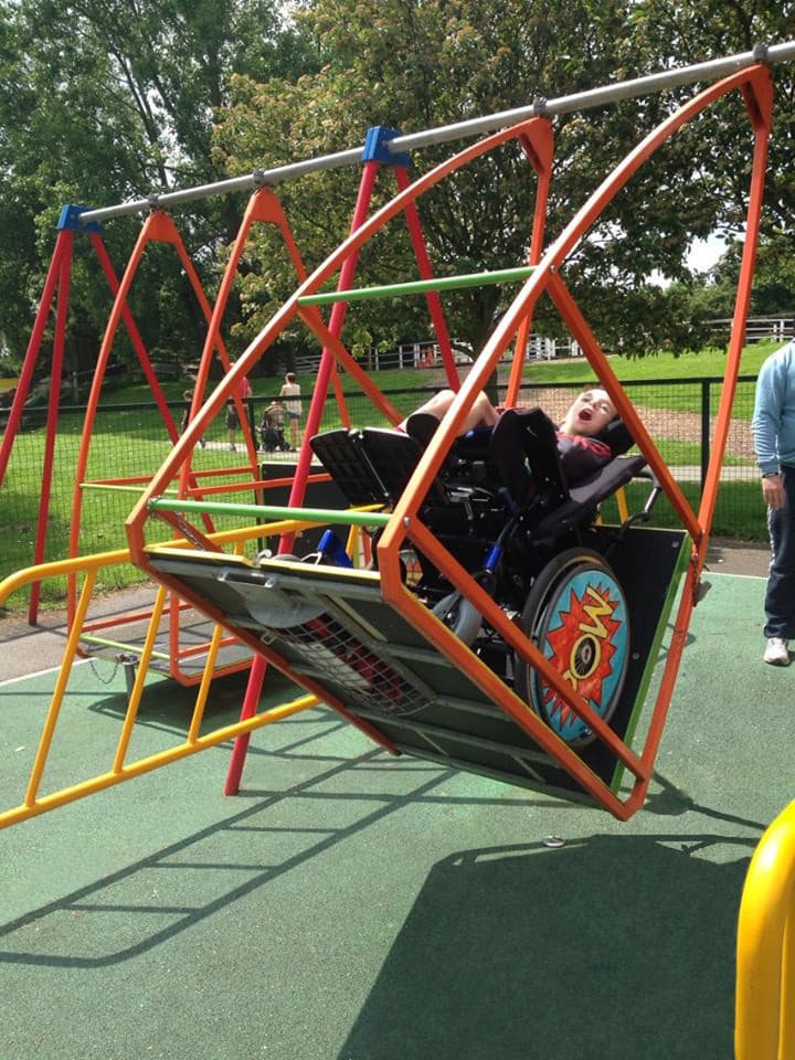 School playground wheelchair swings