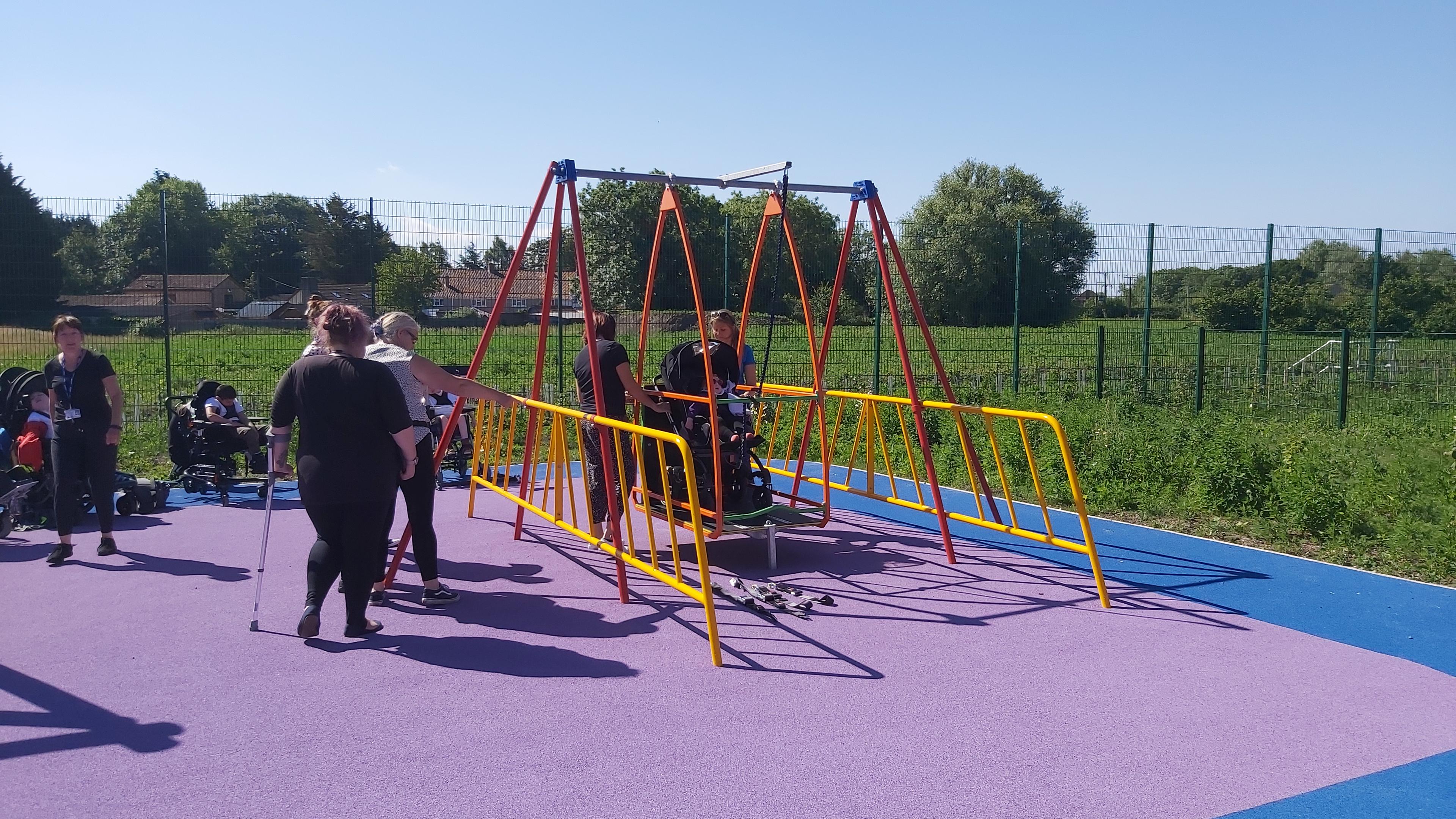 a wheelchair swing 