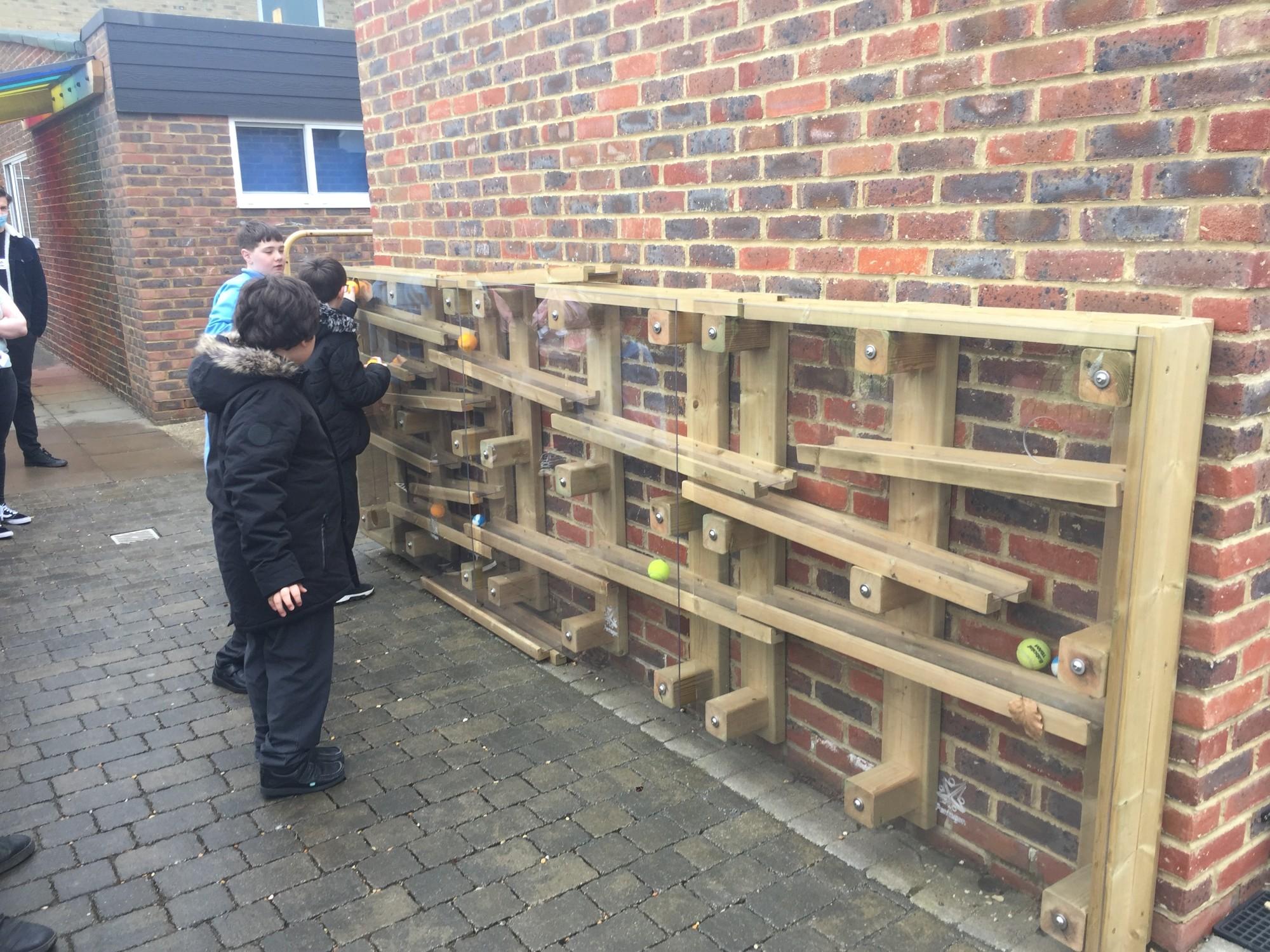 wall mounted ball runs for primary schools