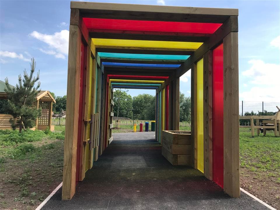 our sensory tunnel with musical insturments inside