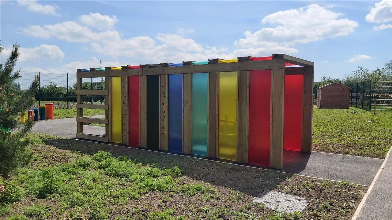 a side view of our sensory tunnel