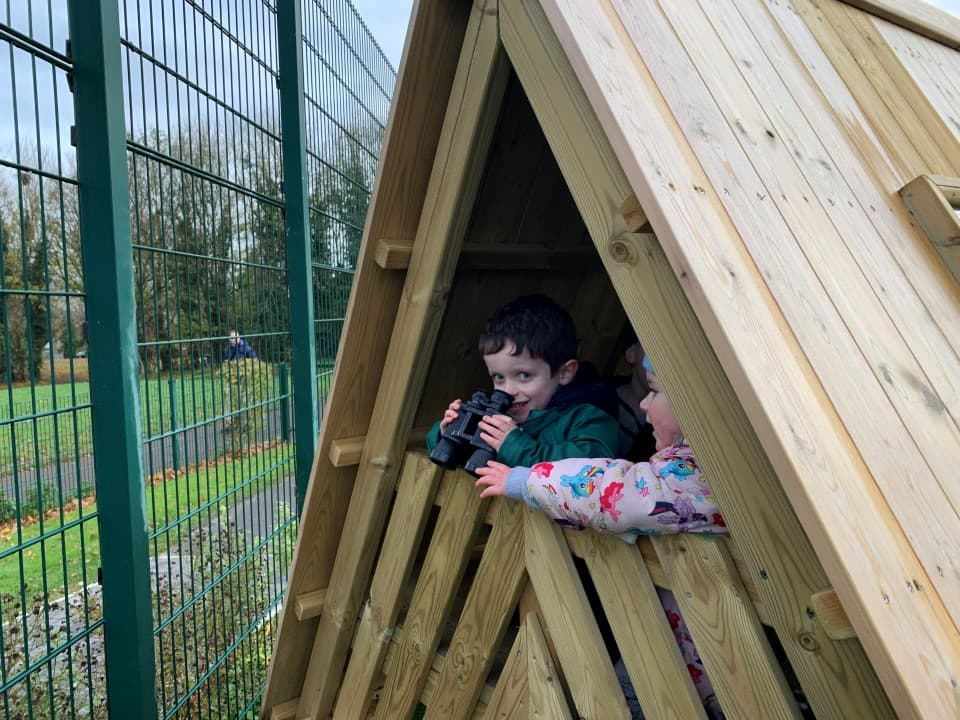 forest floor learning den with window