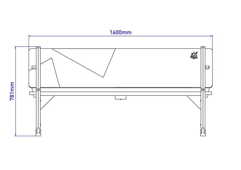 leavers bench 2d drawing