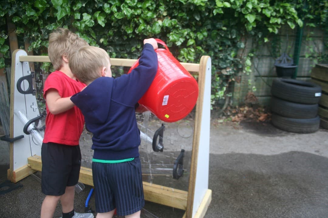 Children can easily facilitate their own play with this Mini Water Wall