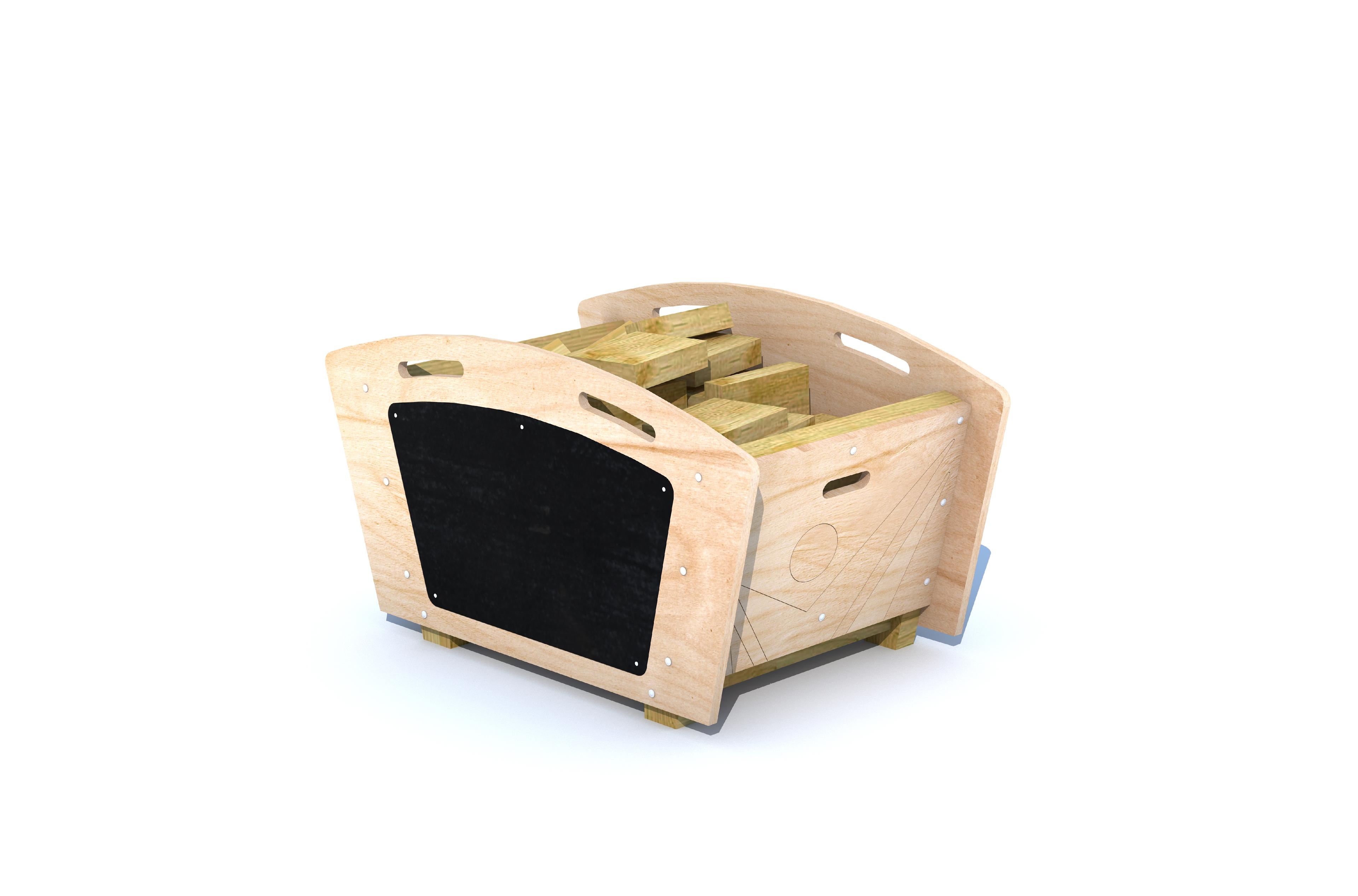 3D render image of the Maxi Construction Skip with Play Blocks on white background