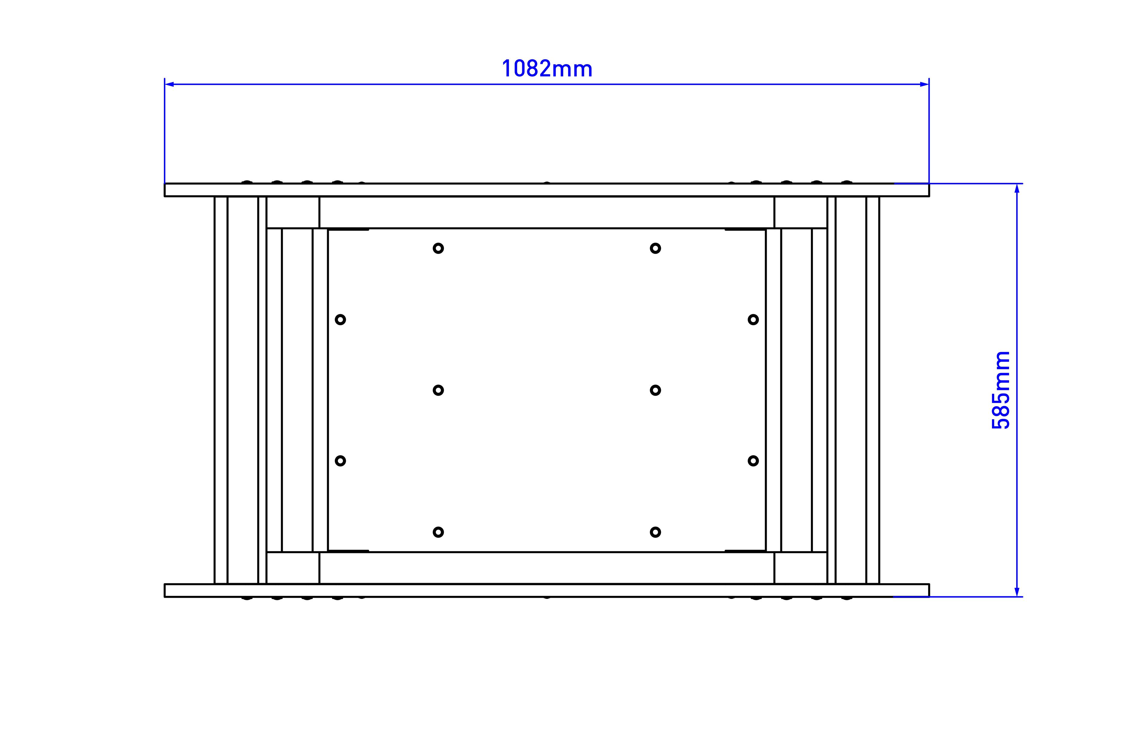2D plan view drawing of the Maxi Construction Skip with Play Blocks on white background 