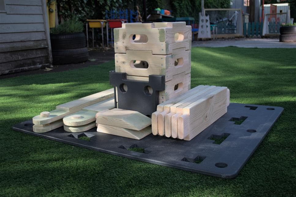 Apprentice play builder set up and stacked