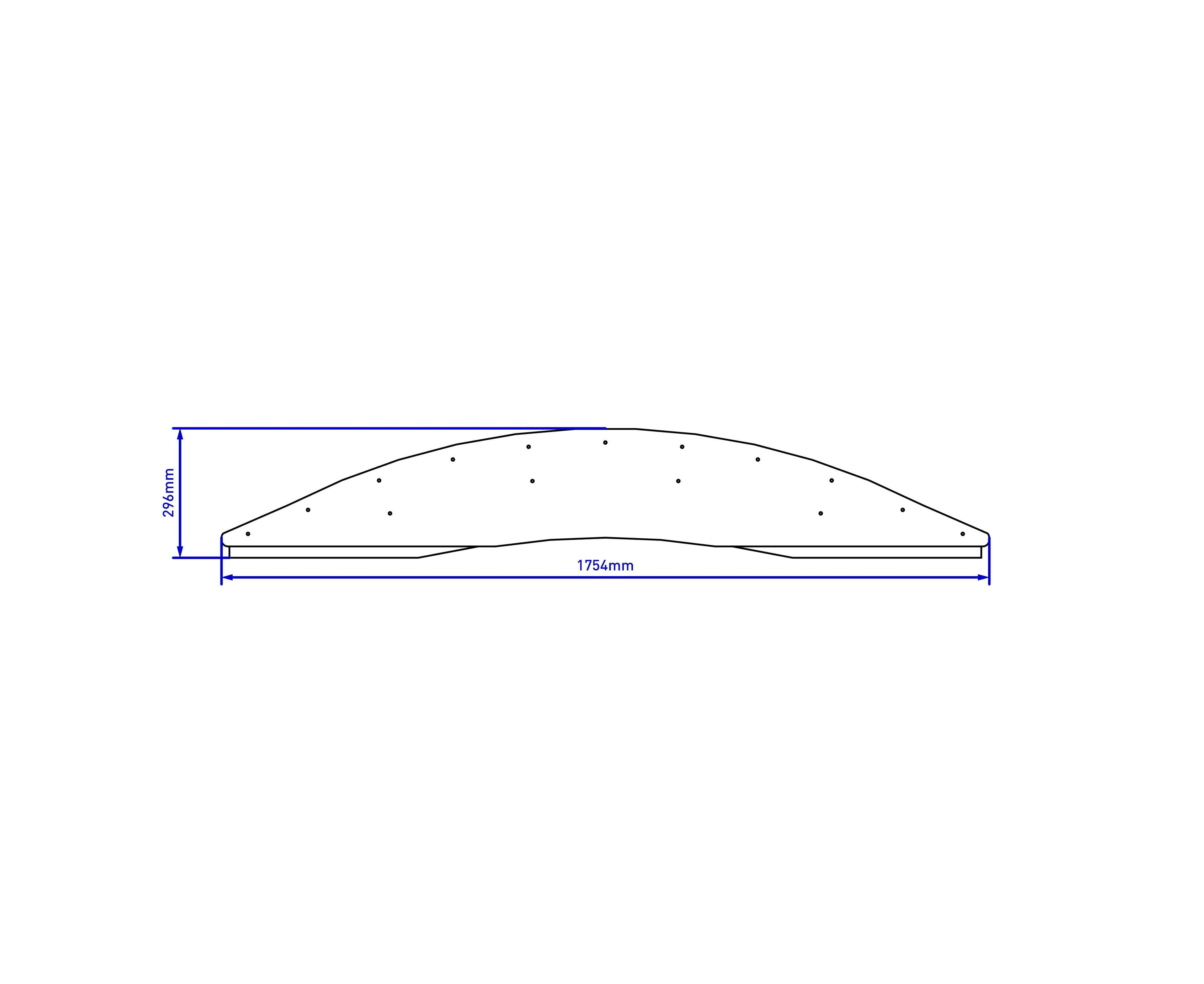 2D elevated view drawing of the play bridge on white background