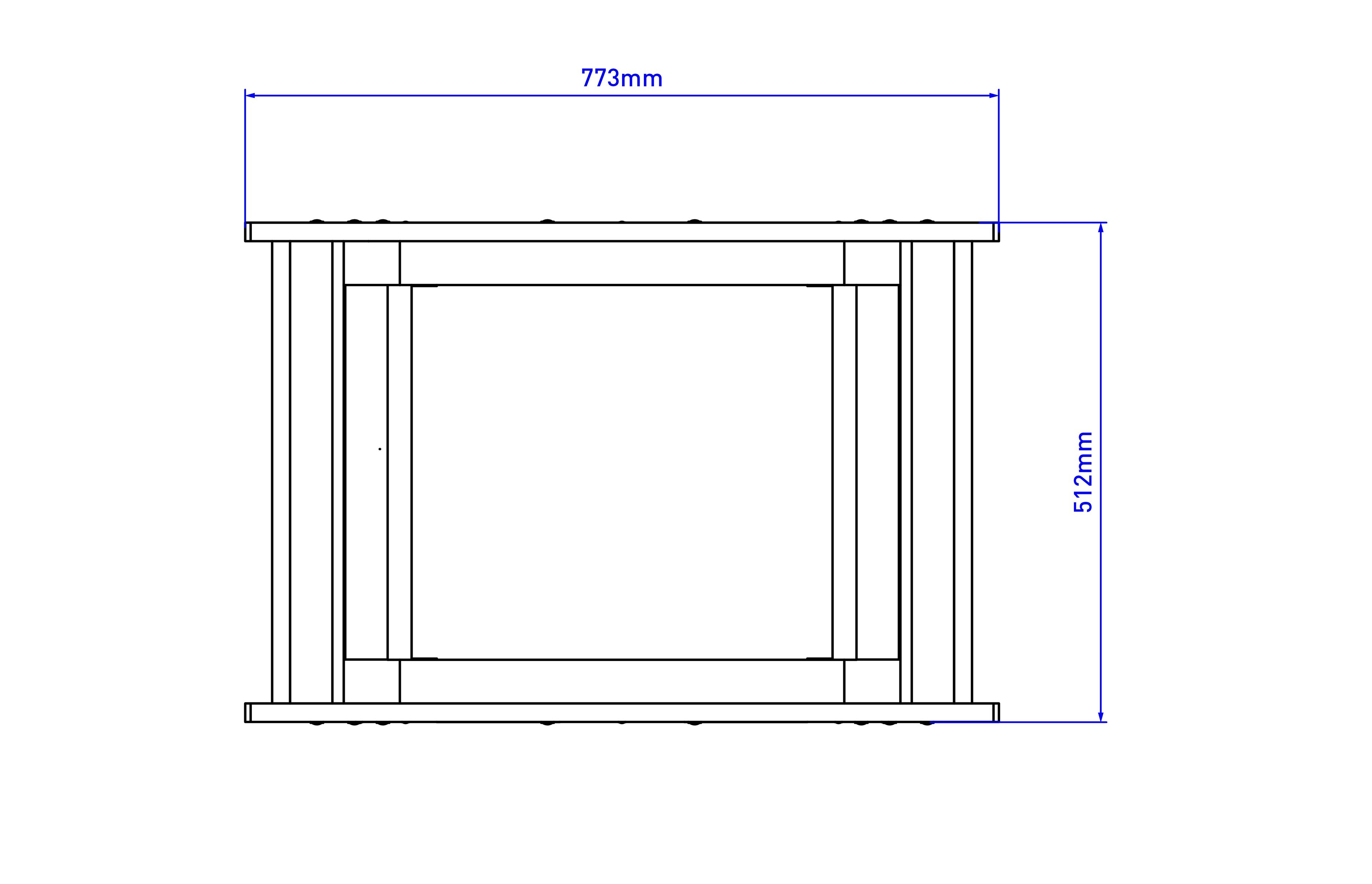 2D plan view drawing of the Mini Construction Skip with Play Blocks on white background 