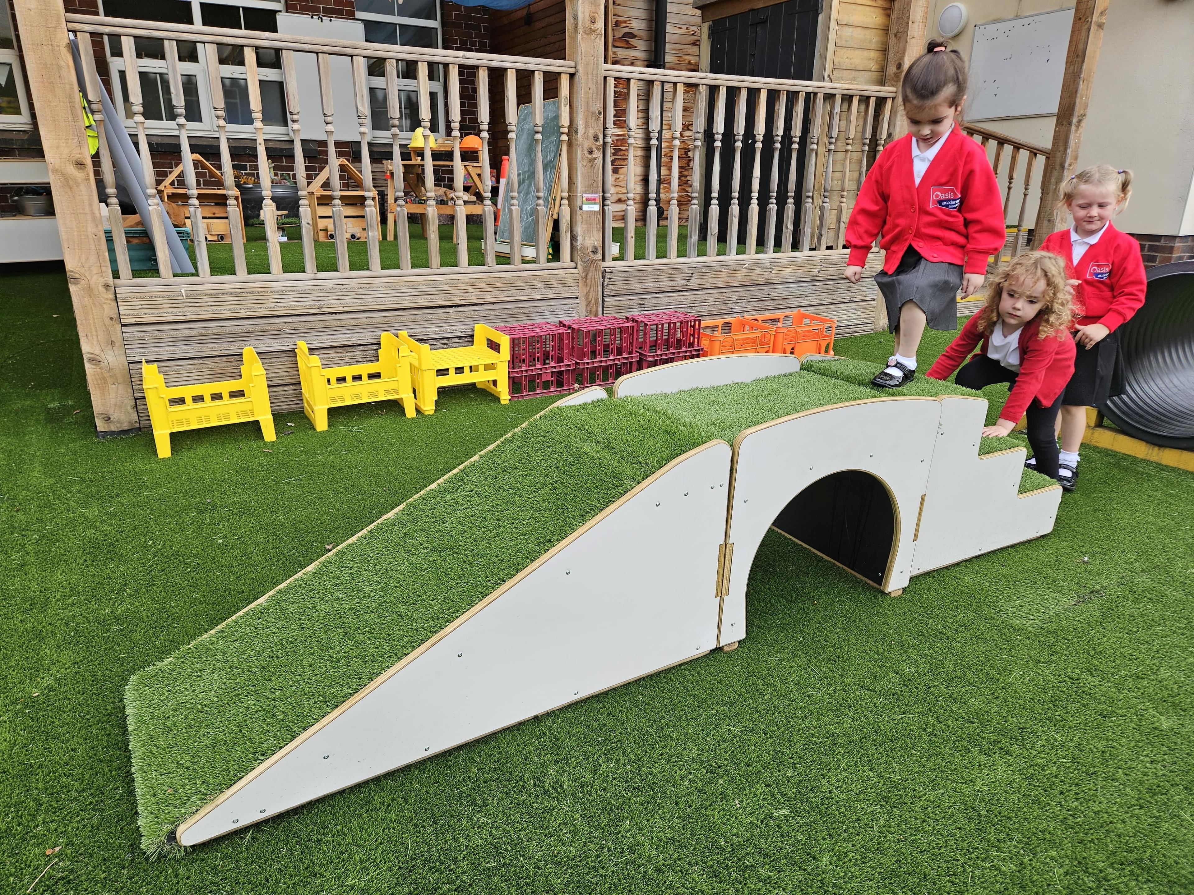 Up and Under Blocks on artificial grass