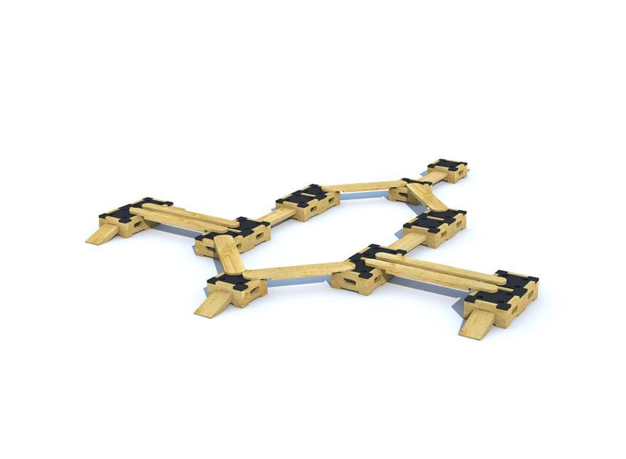 A configuration of a small plane made out of out play builder