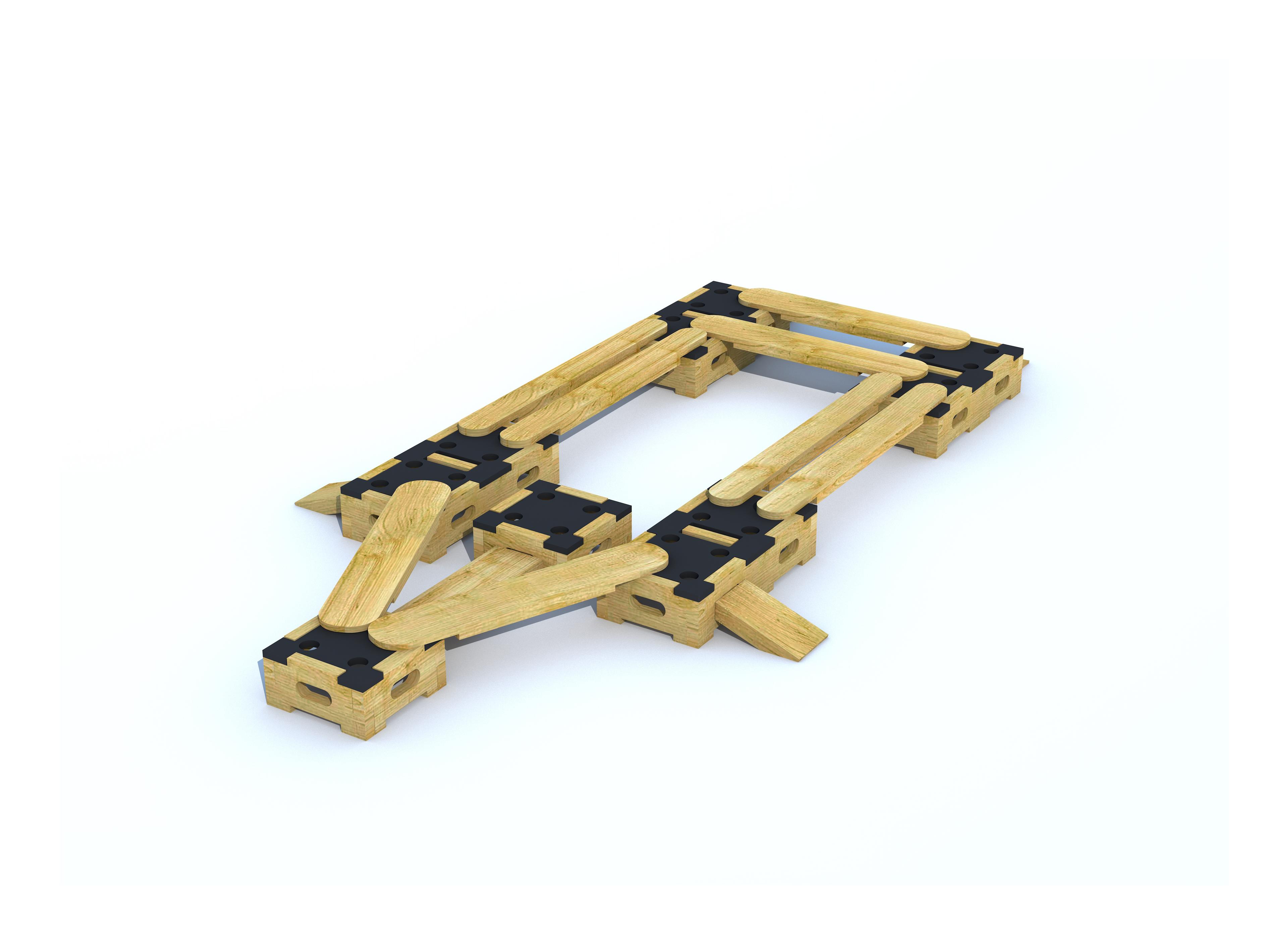 A small boat made form the play builder configurations 