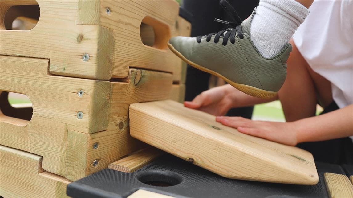 A close up of the ramp being slotted in