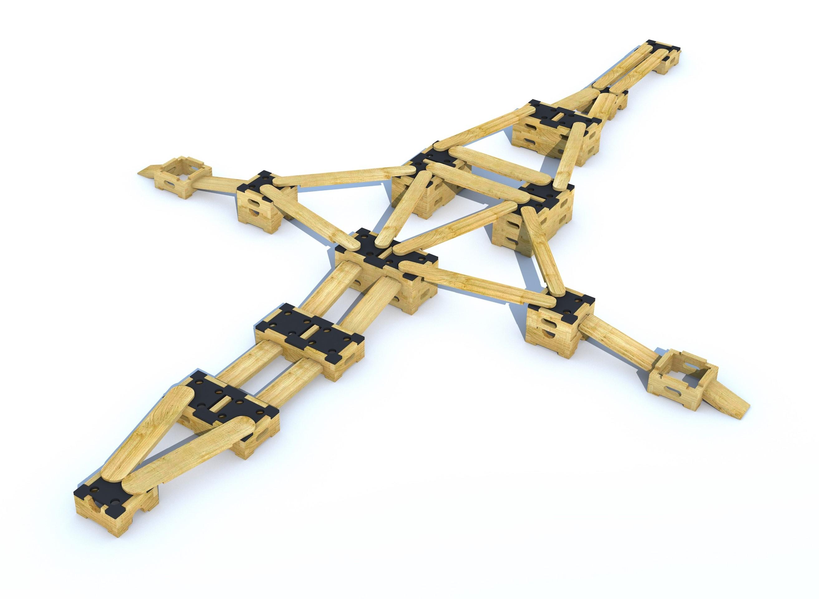 A dragon made from freely moveable playground equipment 
