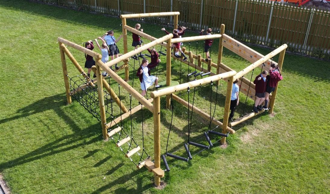 An open ended climbing frame for primary schools
