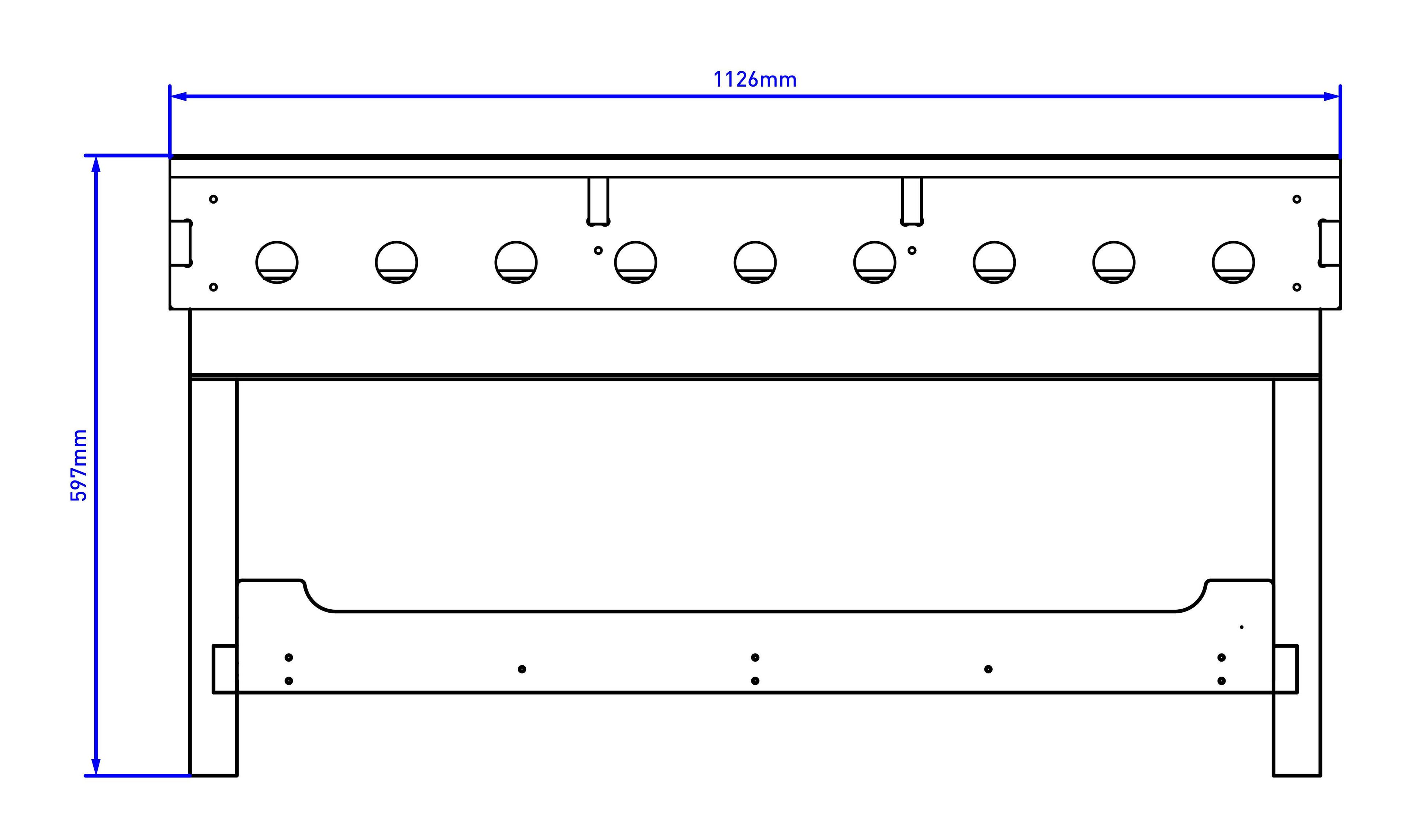2D render of STEAM Table - elevation view 