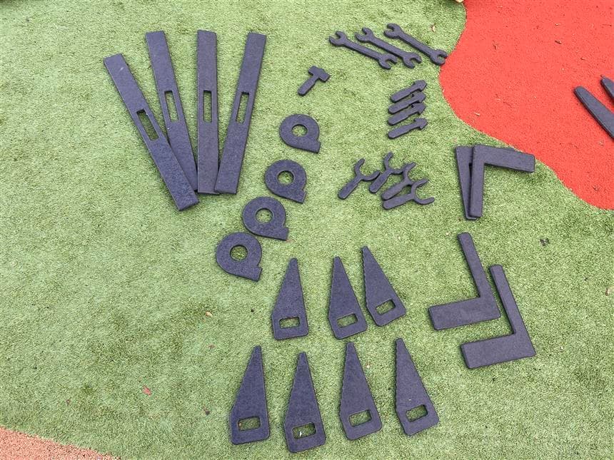 A picture of the manufacturing set in a school playground setting