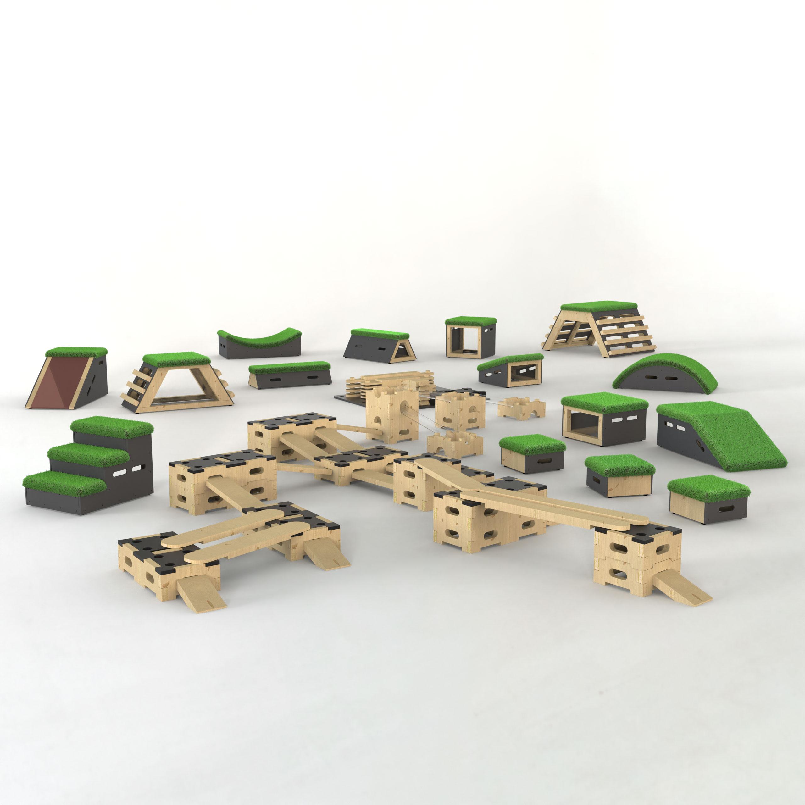 A render image of the Sports Premium Discoverer Package showing all the pieces included in the set.