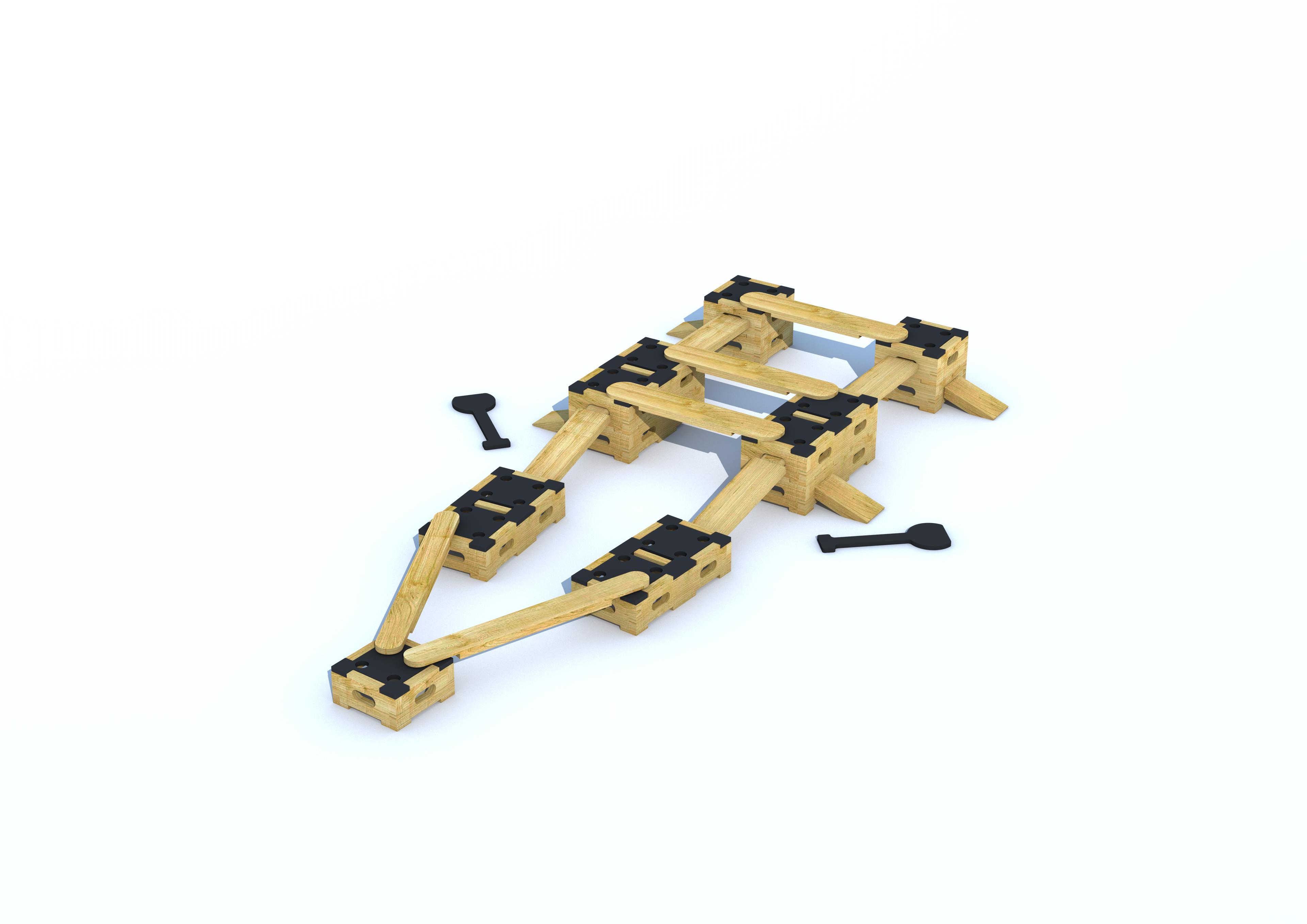 A configuration of a boat and ores made from our role play set 