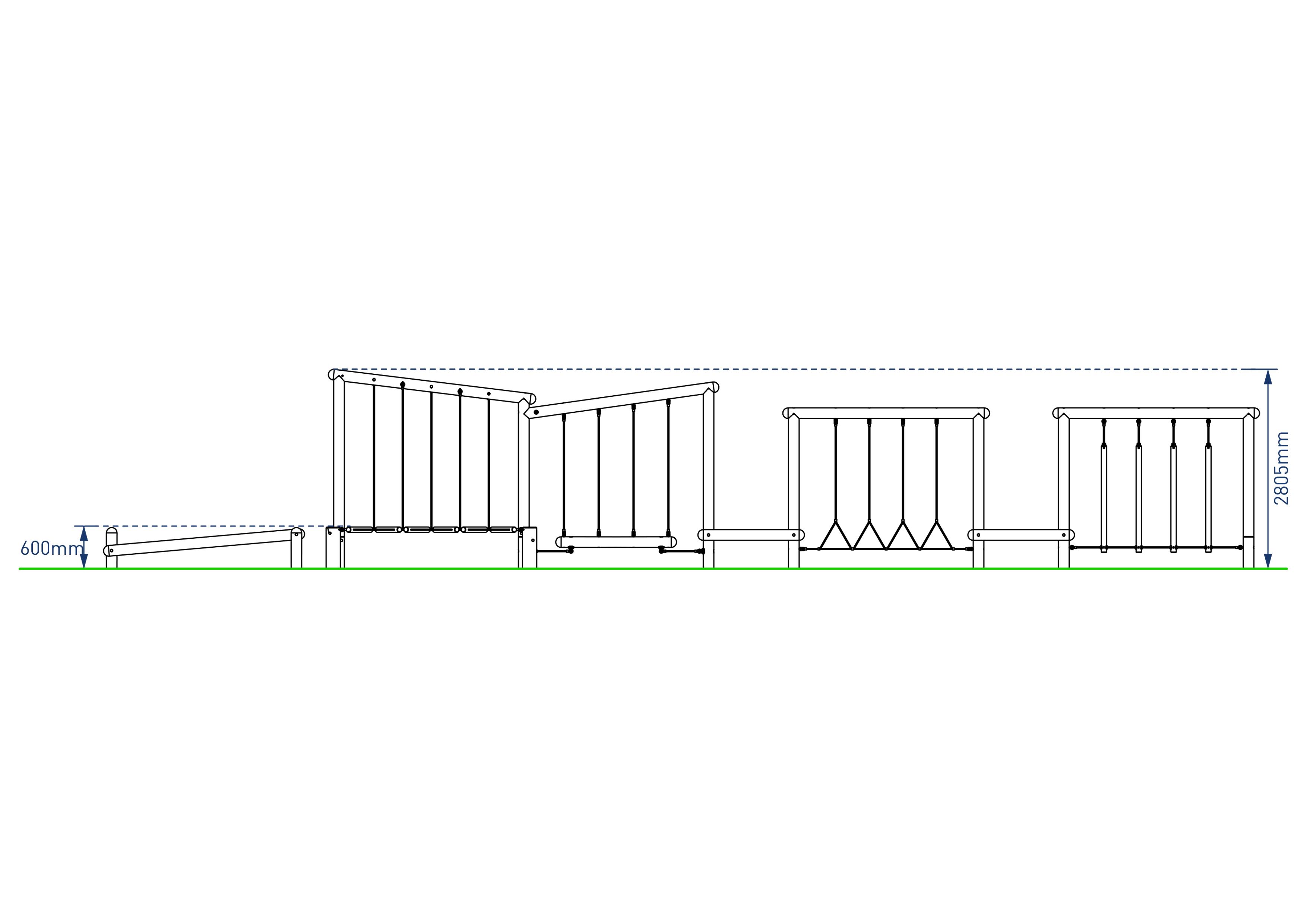 2D render image of Creggan Forest Trim Trail - elevation view 