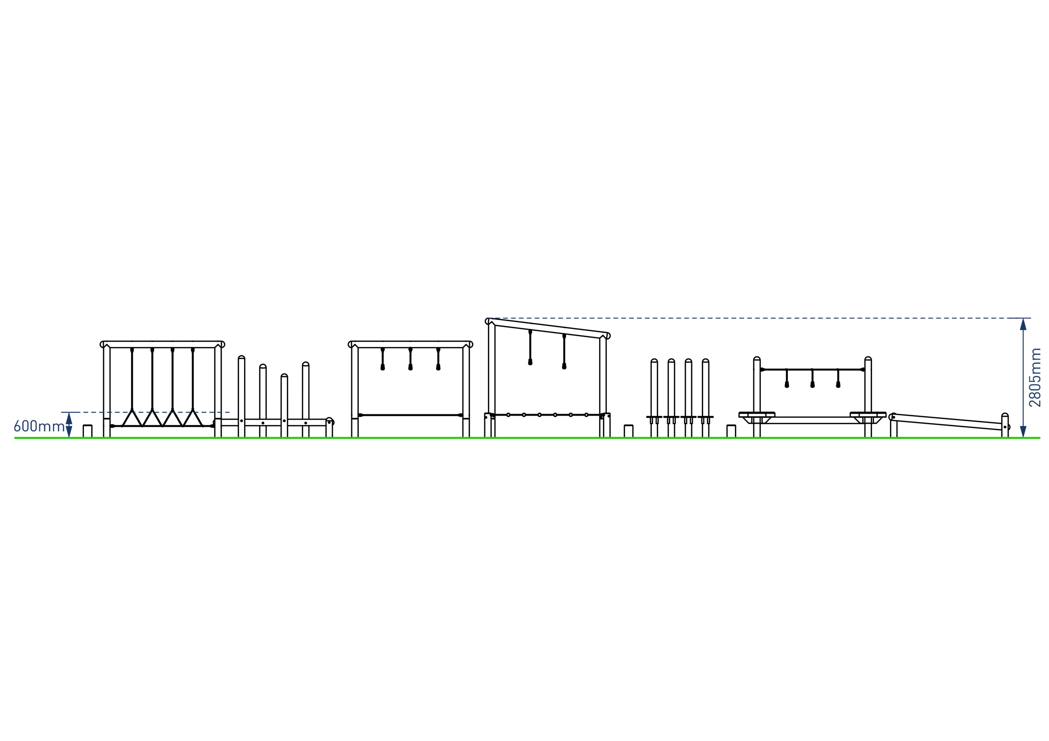 2D render image of Gisburn Forest Trim Trail - elevation view 