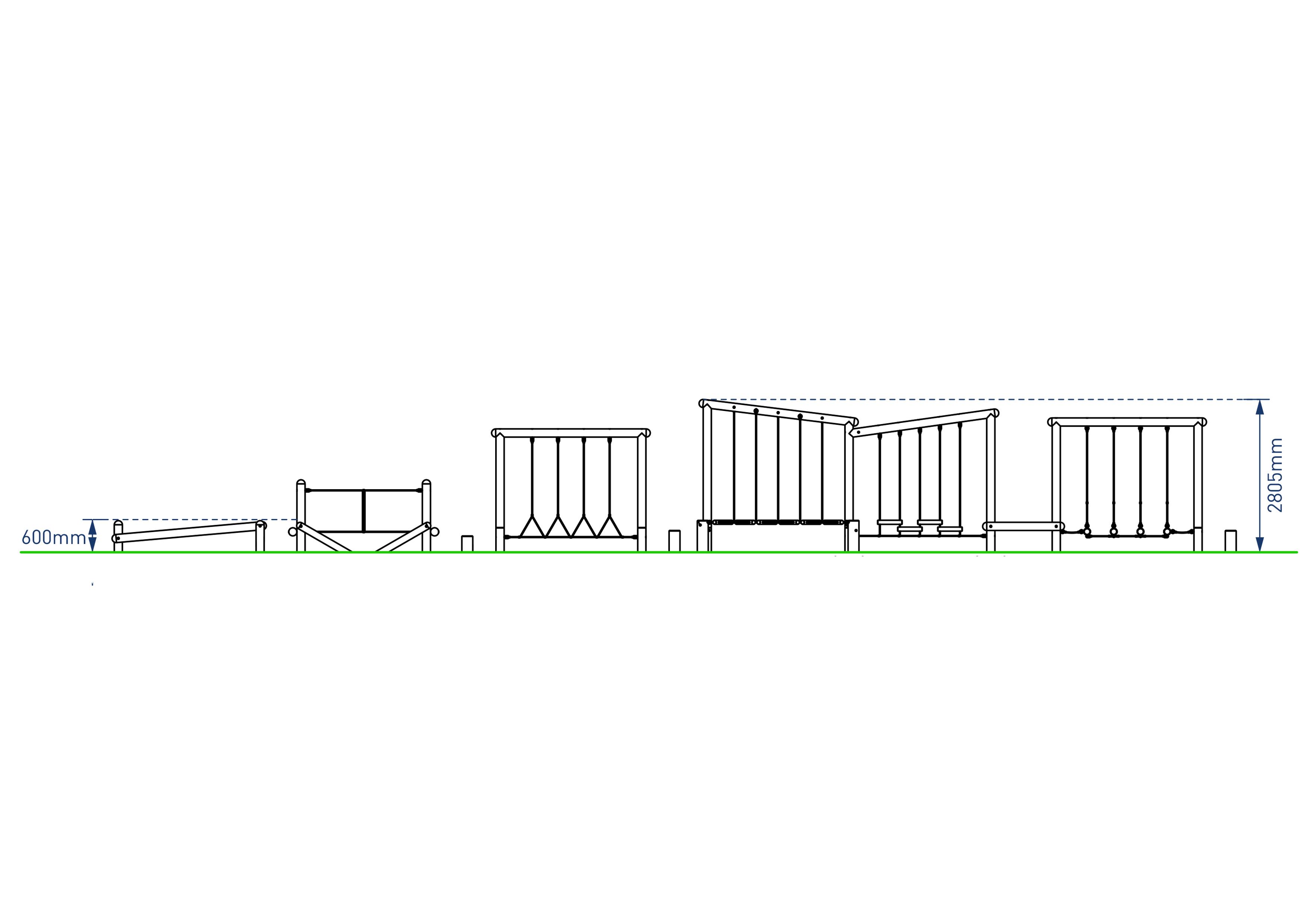 2D render image of Glenmore Forest Trim Trail - elevation view 