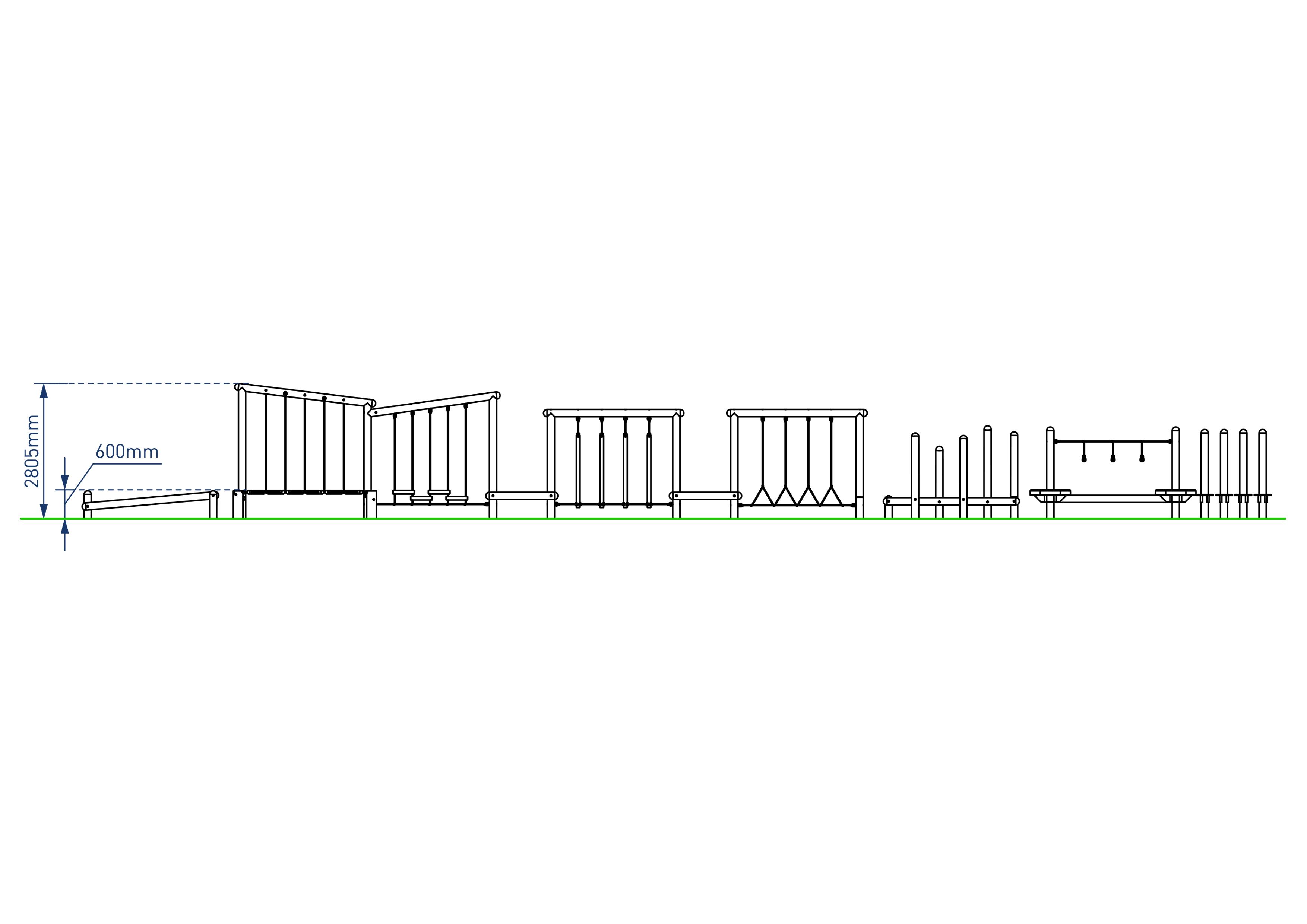 2D render image of Llandegla Forest Trim Trail - elevation view 