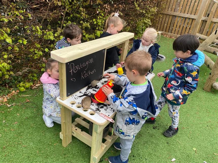 cheap mud kitchen for early years settings