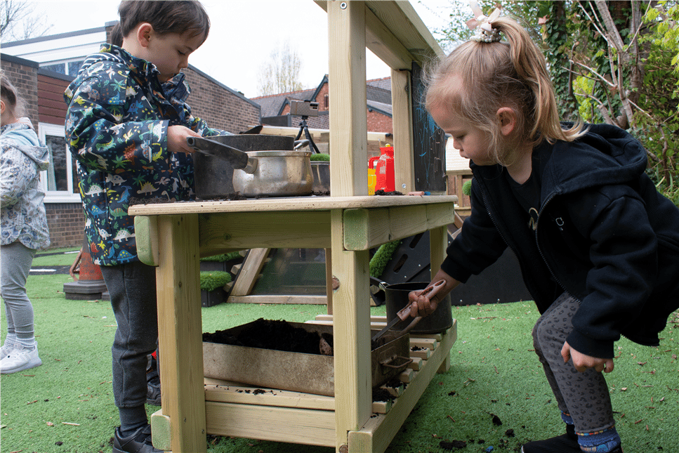 moveable mini mud kitchen for primary school settings