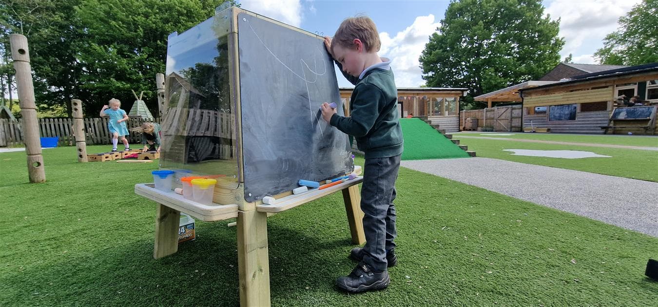 The Art Easel is easy to wipe-clean and start fresh daily