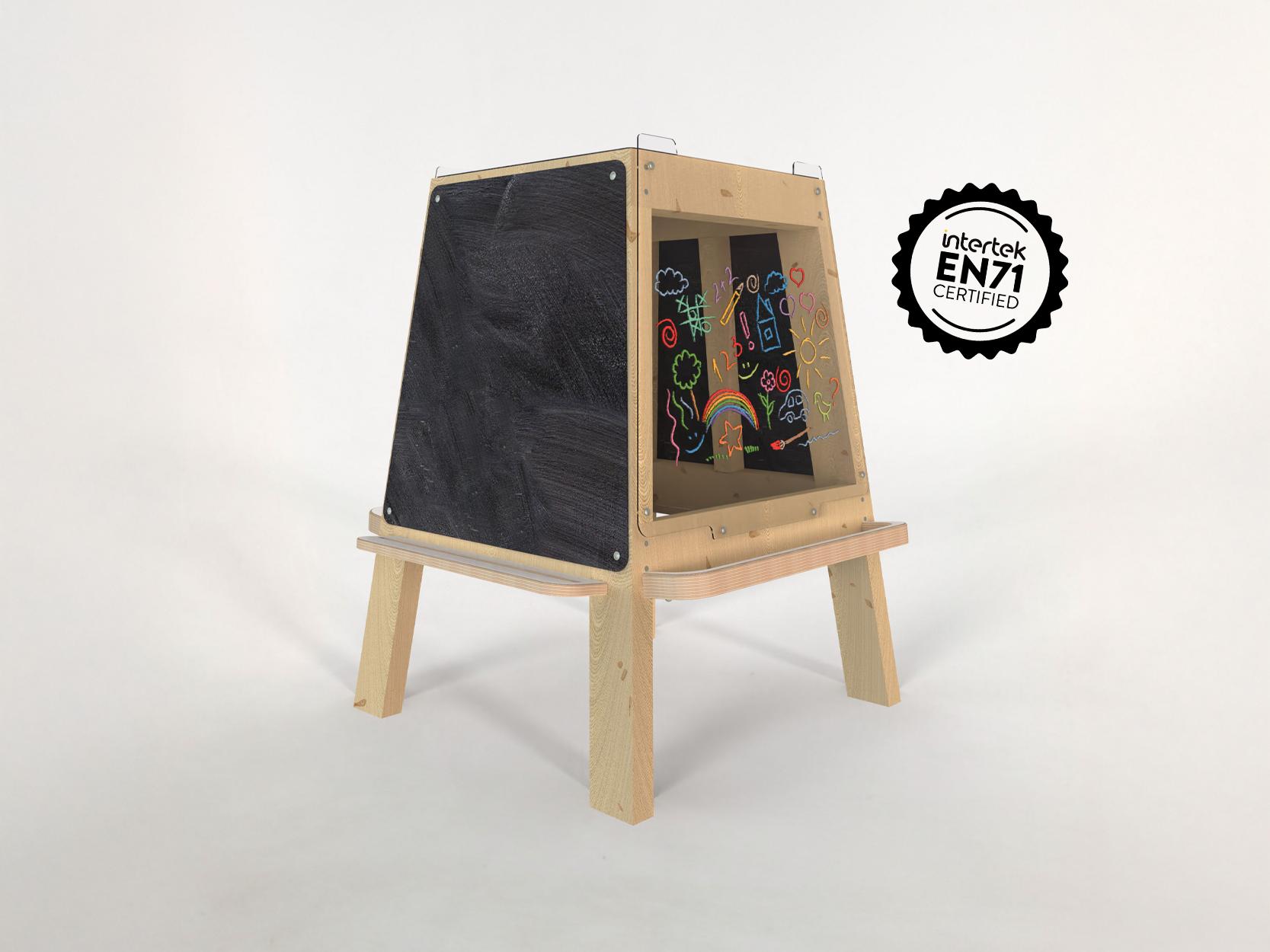 A 3d visualisation of the Group Art Easel that has been placed on a white background.