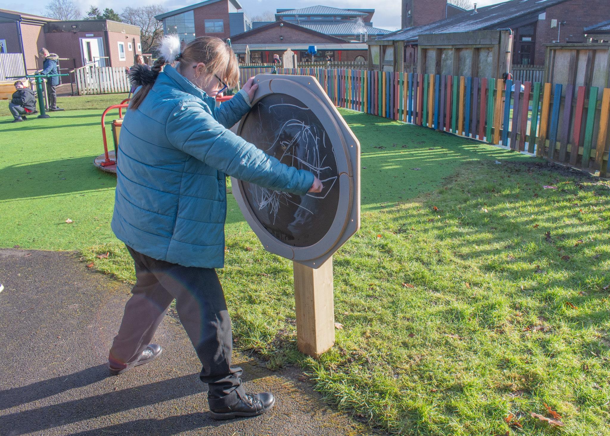 Drawing Sensory Spinner Being Drawn On