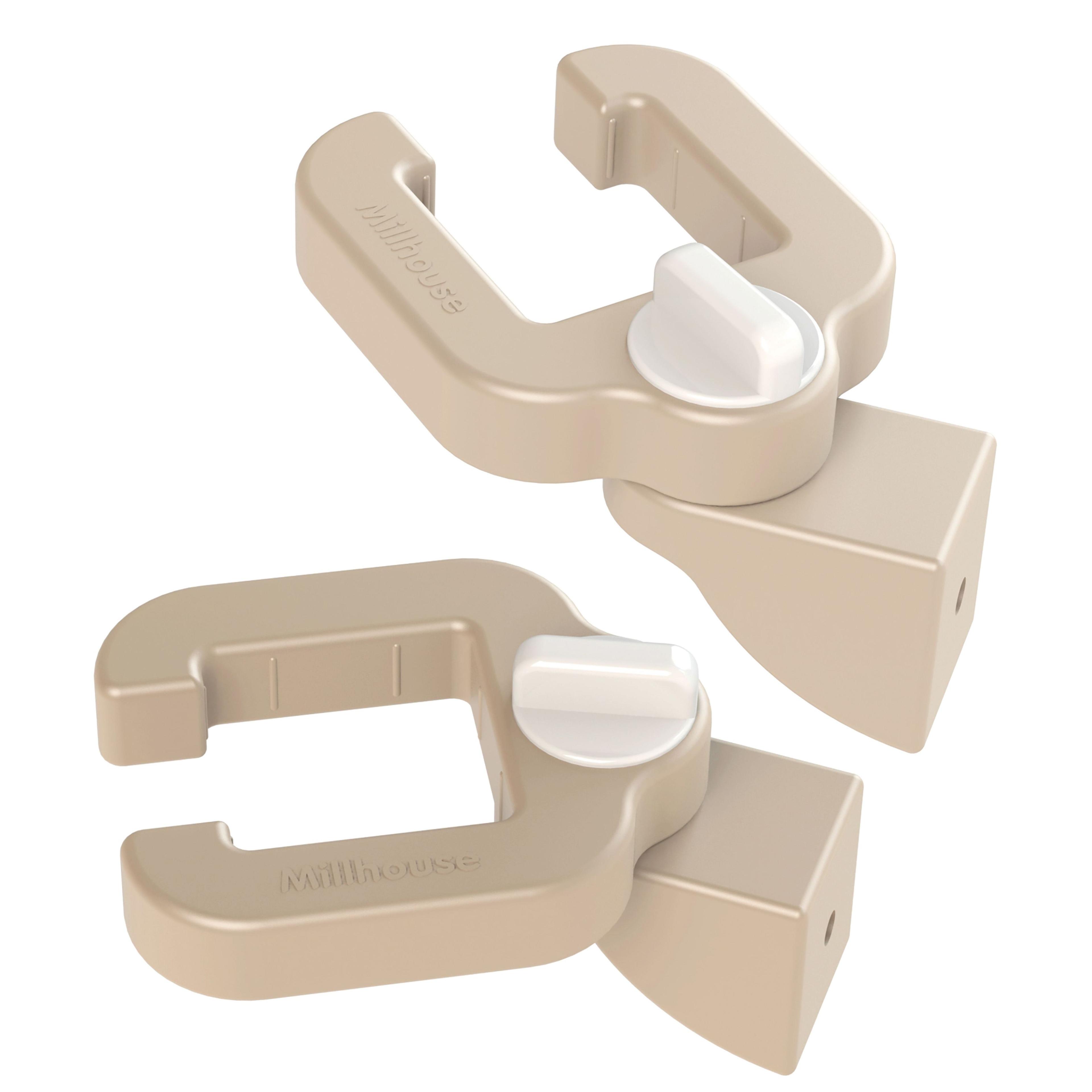 Plastic tool that allows the user to Connect Panels to Furniture, on a white background.