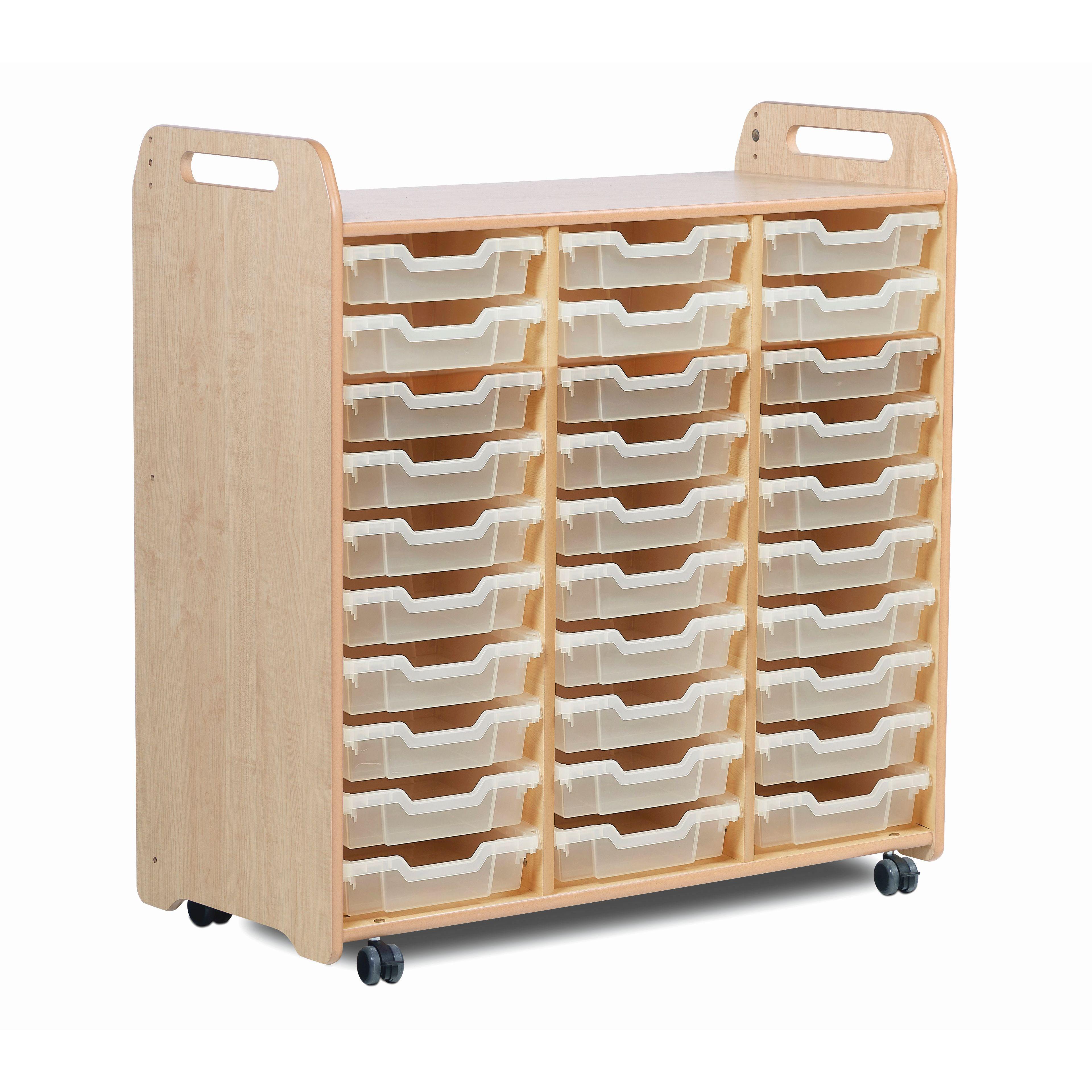 The Tray Storage Unit (1080mm height) with 30 Shallow Trays, with a white background.