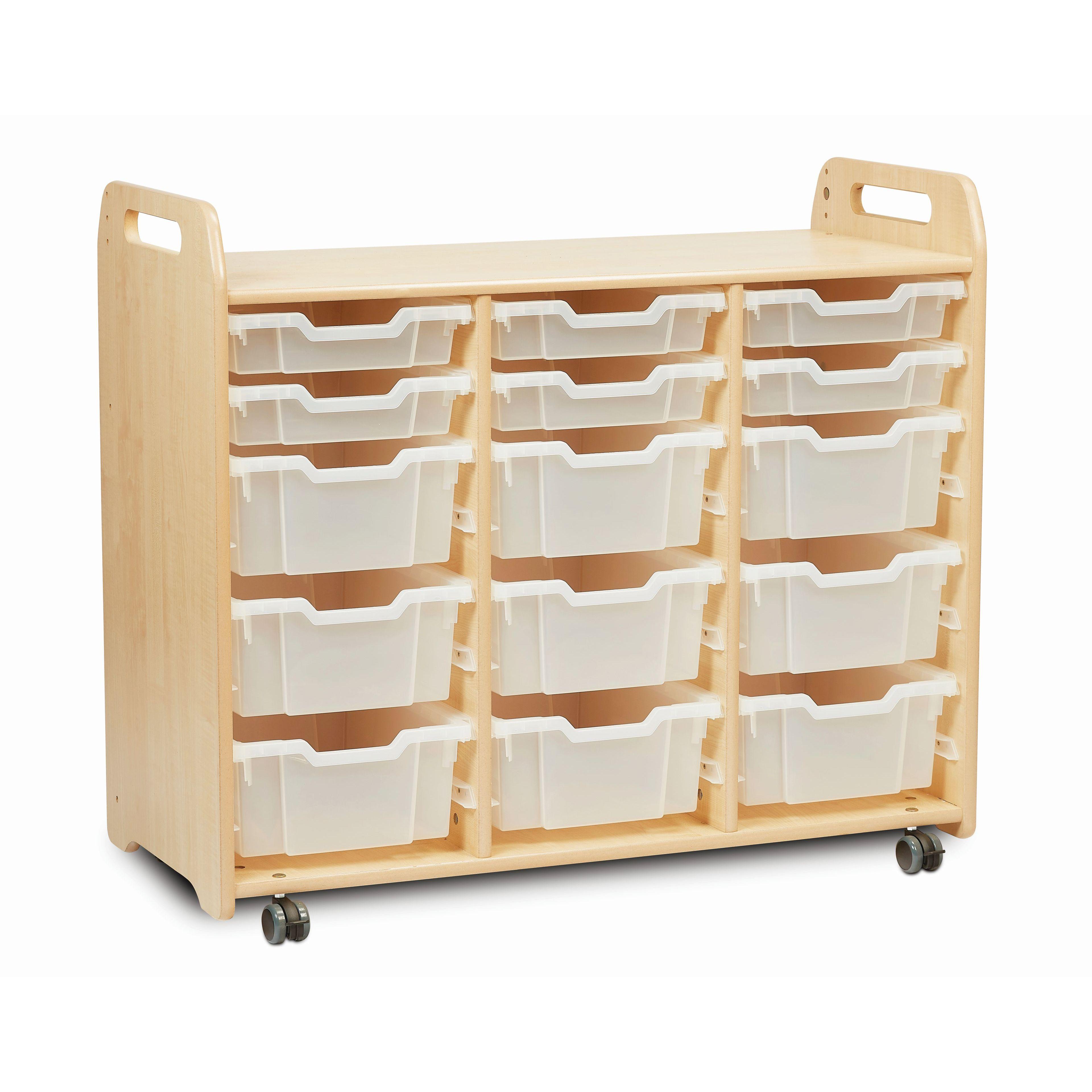The Tray Storage Unit (900mm height) with 6 Shallow and 9 Deep Trays, with a white background.