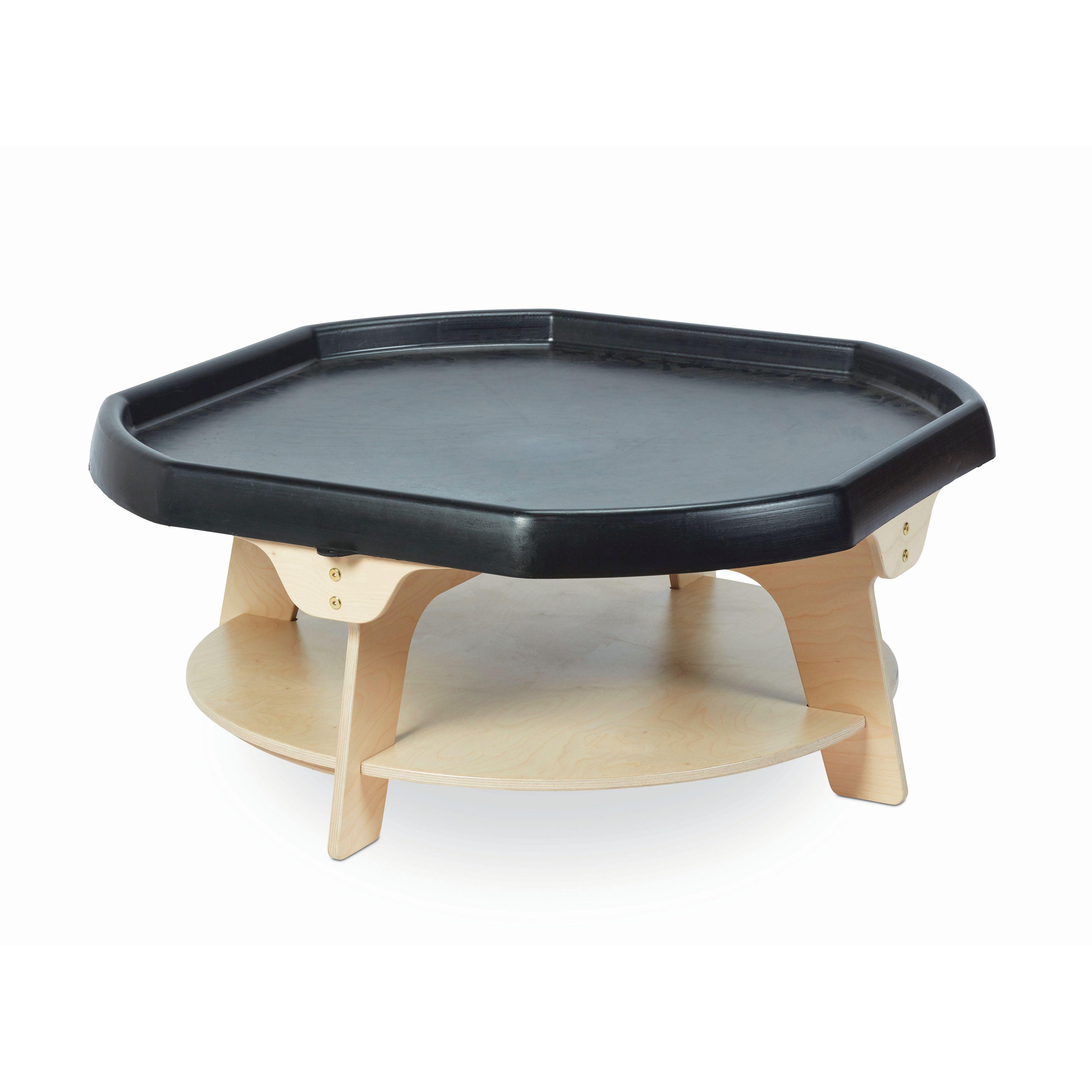 A Play Tray Activity Table with Shelf for Preschool aged children, with a white background.  