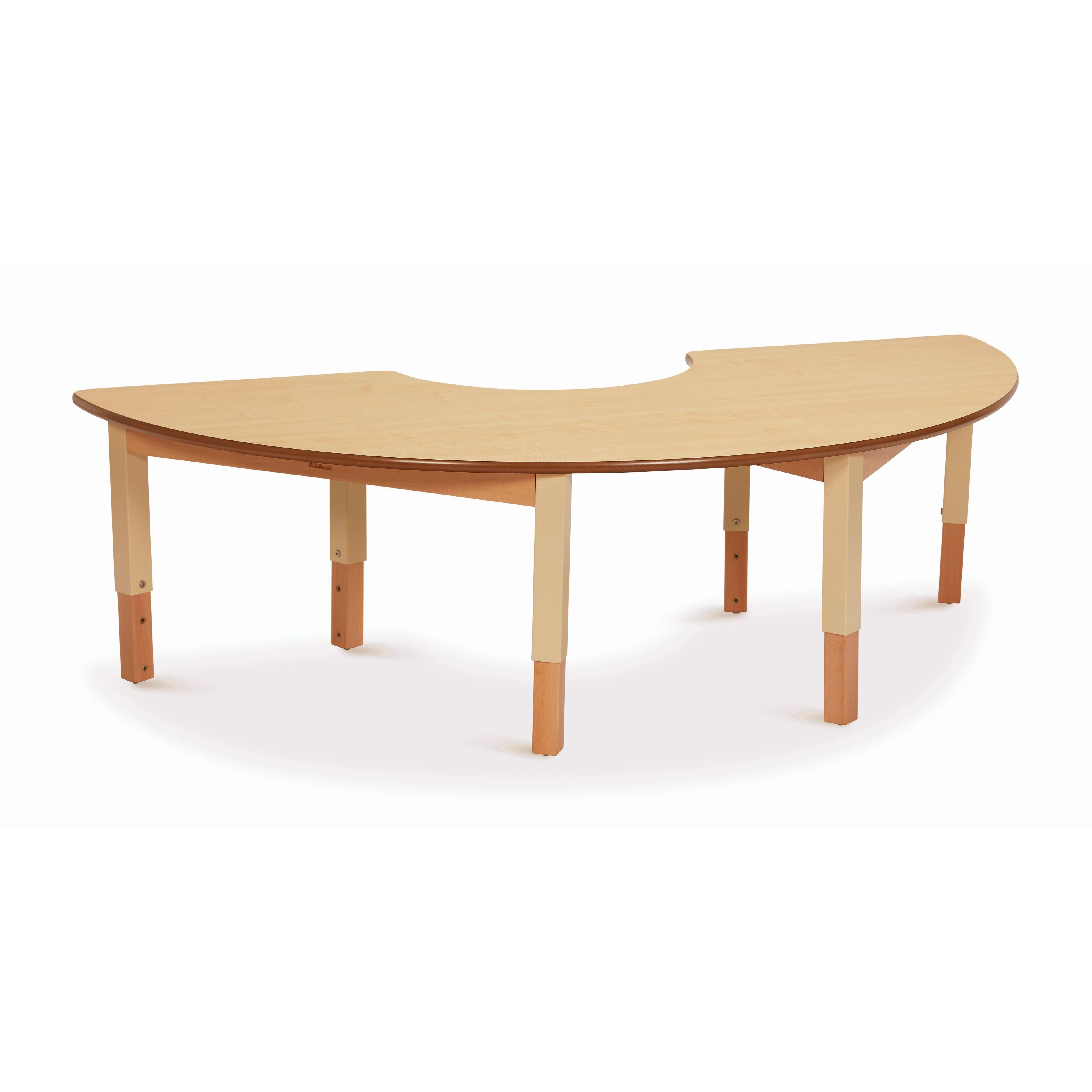 The Semi Circle Table (W1630 x D560) Height Adjustable, on a white background.