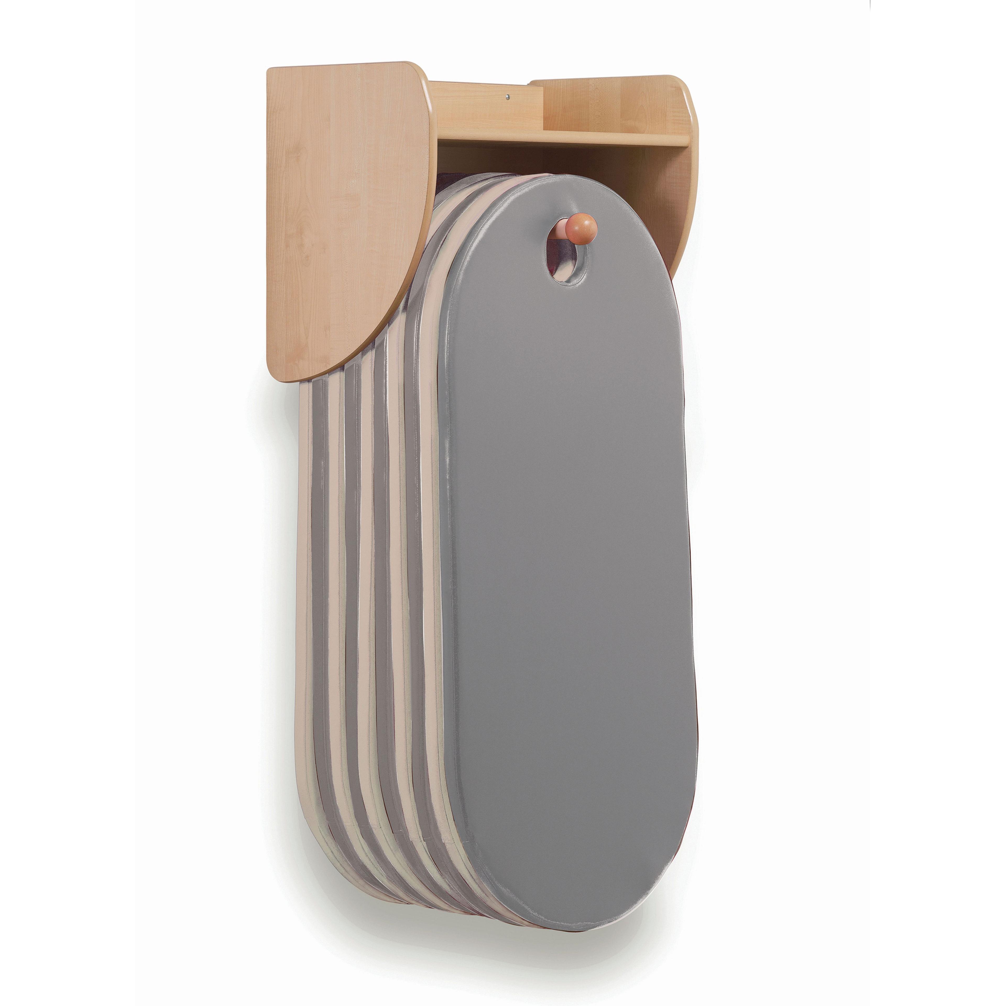 The Slumberstore Wall Mounted with Grey and Cream Mats, on a white background.