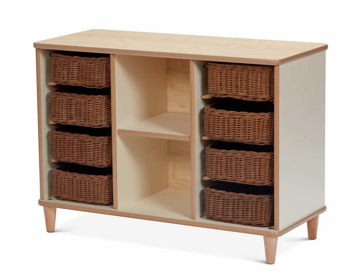 millhouse storage unit with baskets in an eyfs setting