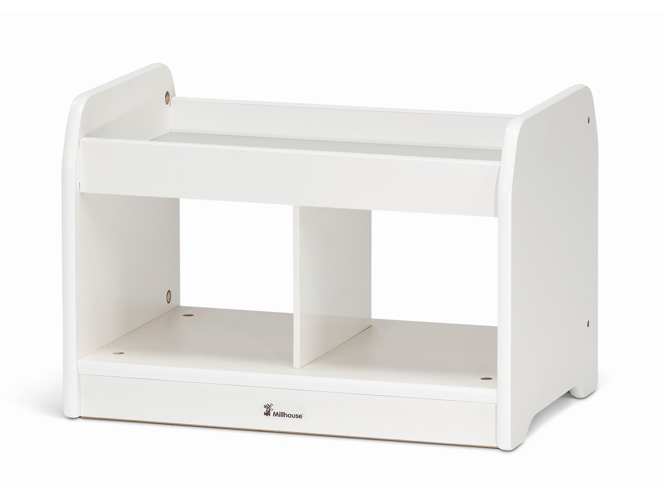 millhouse white cube storage with mirror in eyfs setting