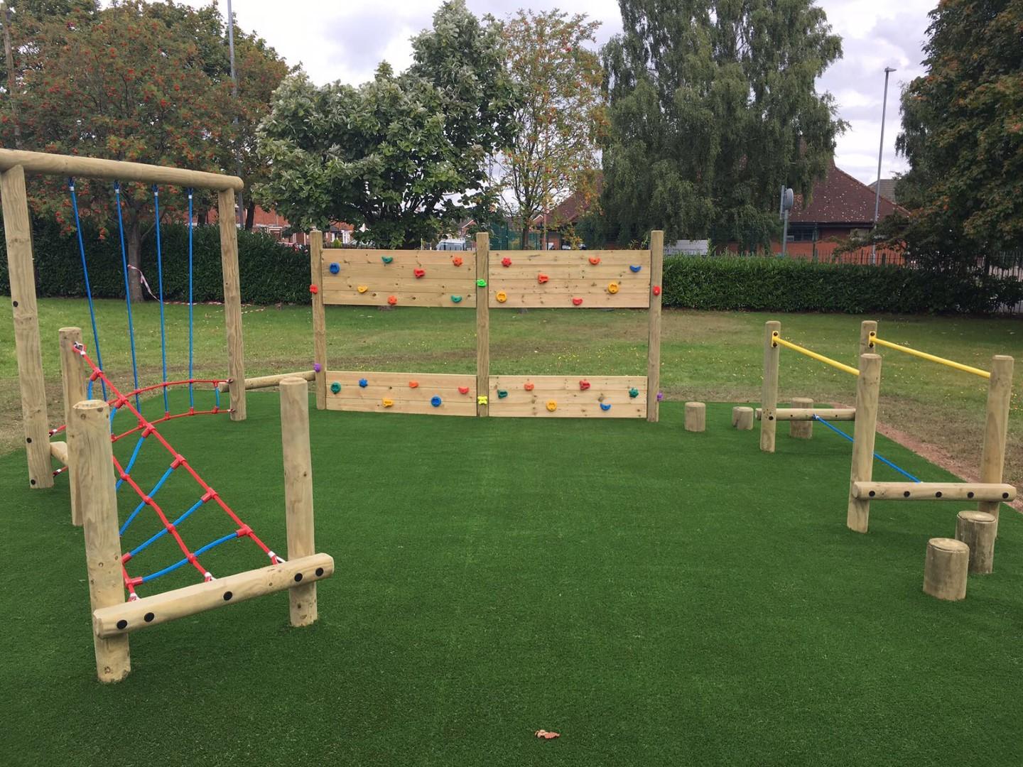 wooden trim trails for schools