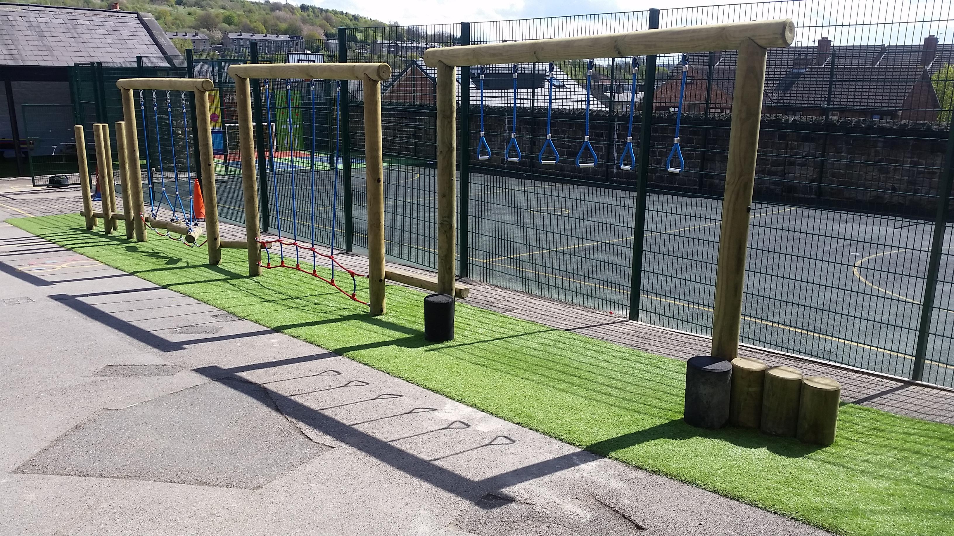 wooden trim trails for schools