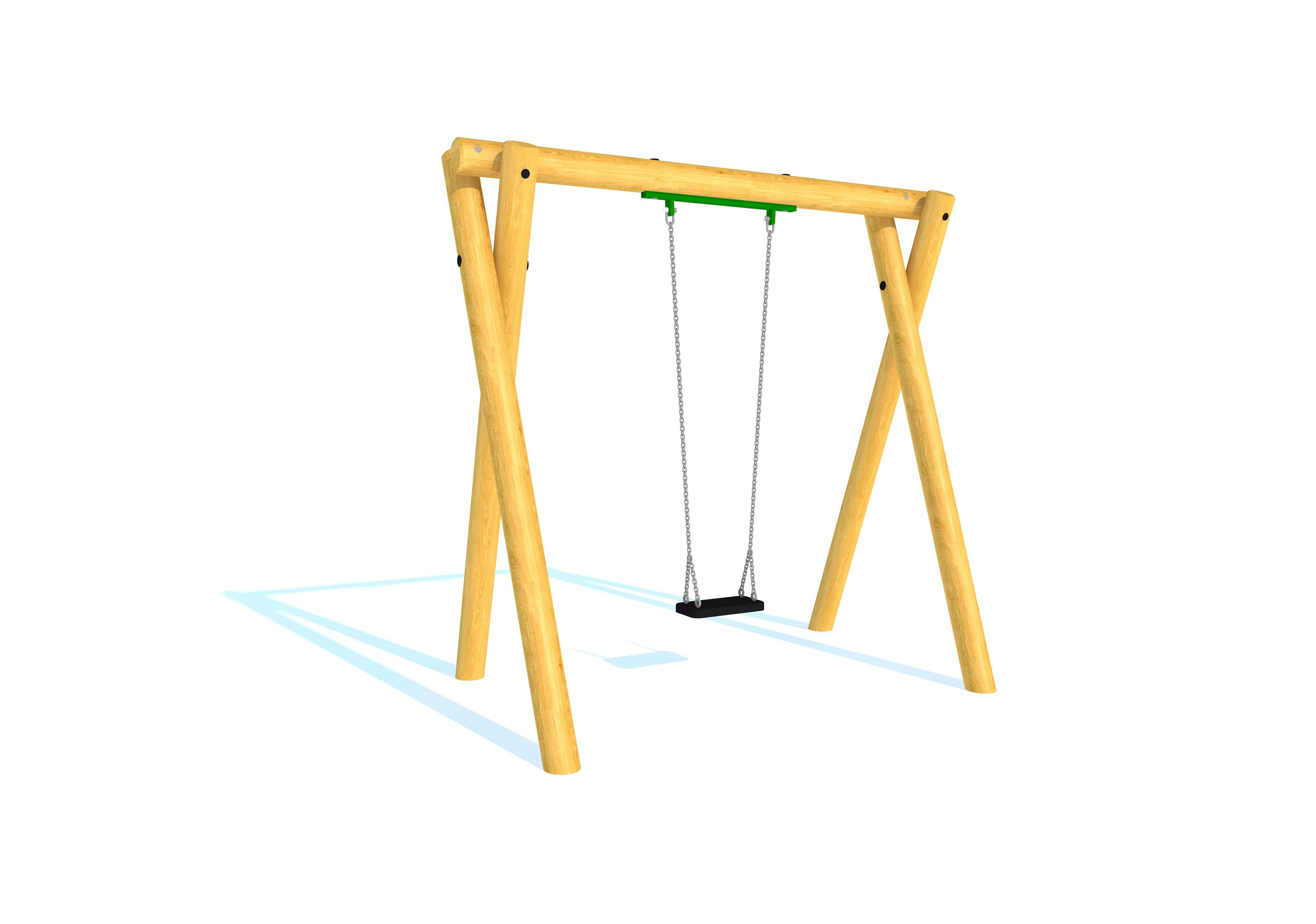 Render of swing with one flat seat