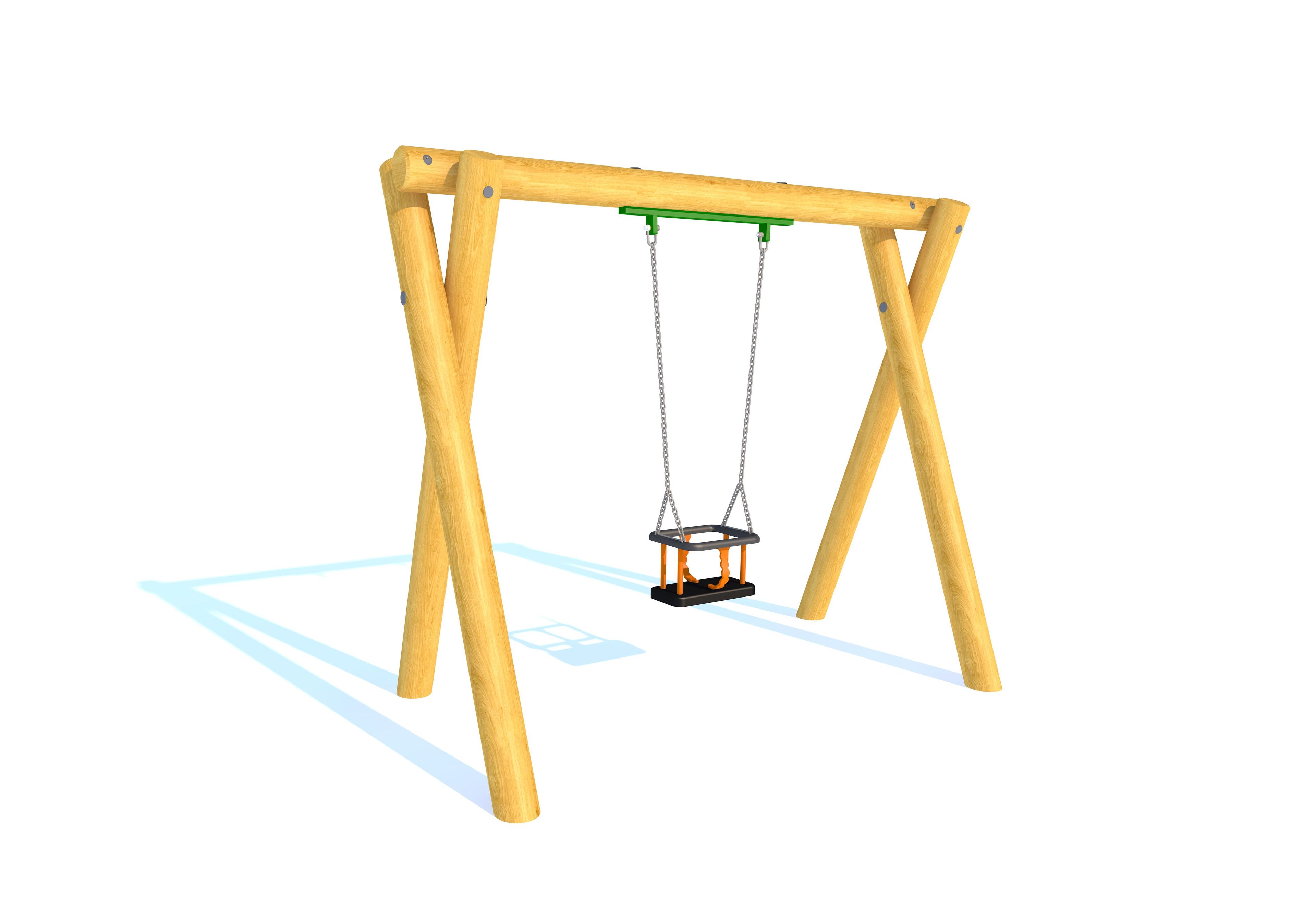 Render of swing with cradle seat